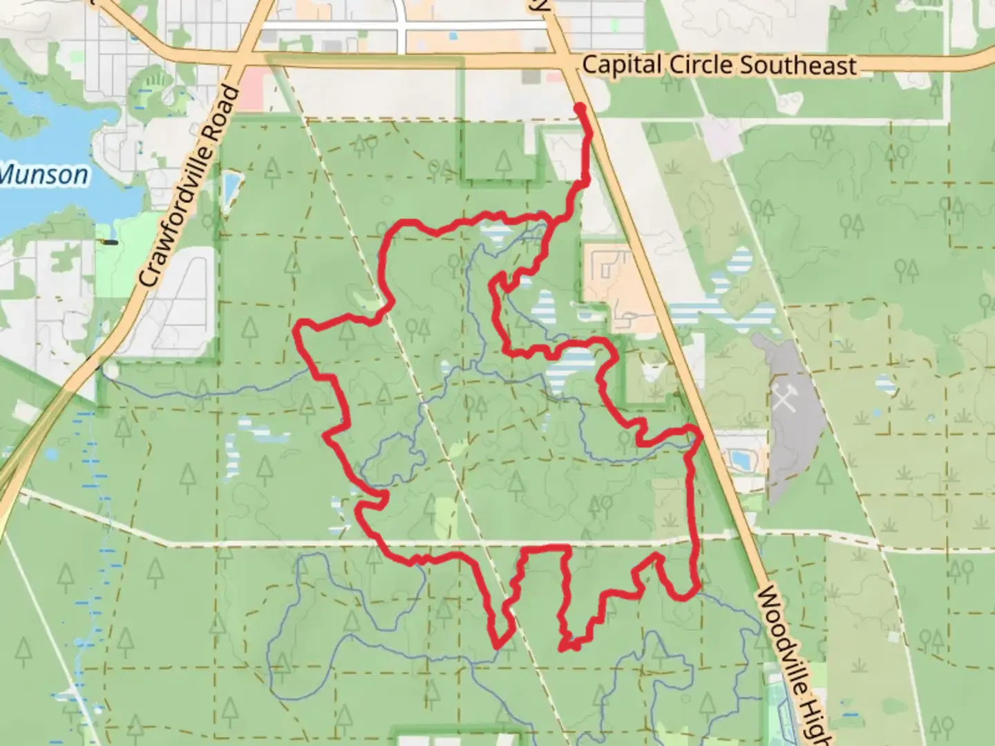 An image depicting the trail Paper Cup, West and East Connector Loop Trail and its surrounding area.