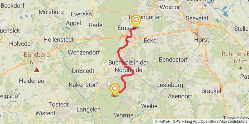 Heidschnuckenweg stage 2 Map