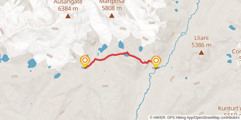 Ausangate Trek alt 3 Map