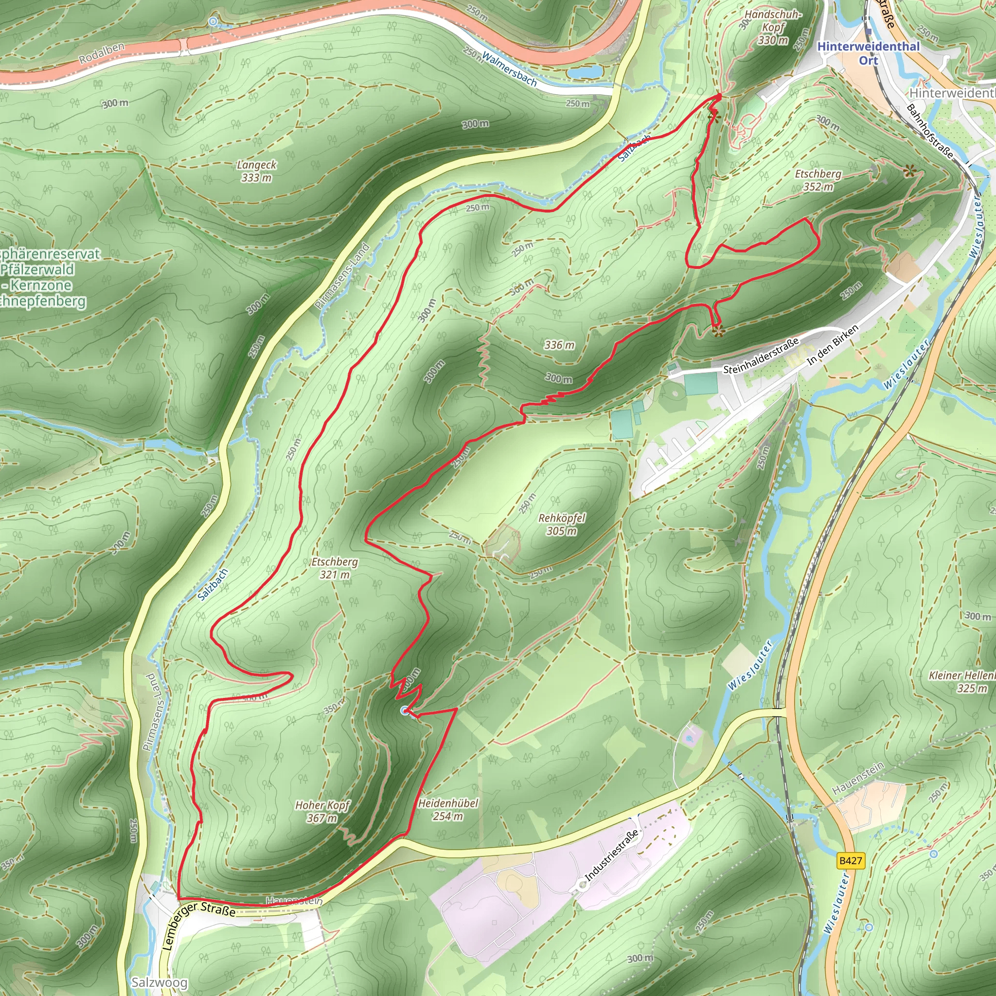Teufelsschmiede via Hinterweidenthaler mobile static map