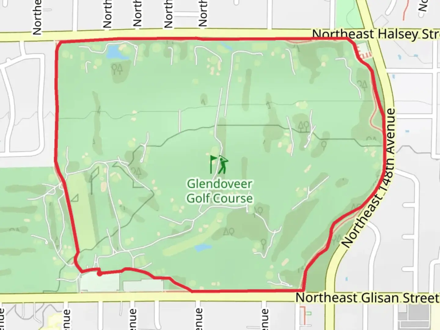 An image depicting the trail Glendoveer Golf Course Loop and its surrounding area.