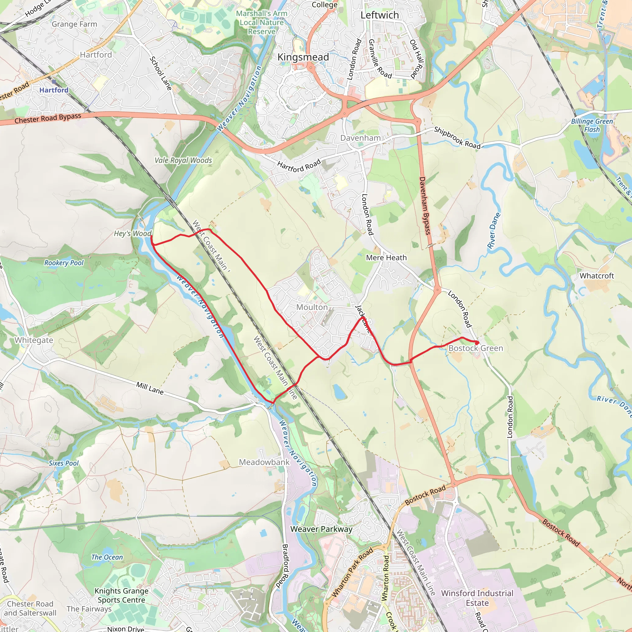 Vale Royal Locks and Valeroyal Cut Loop mobile static map