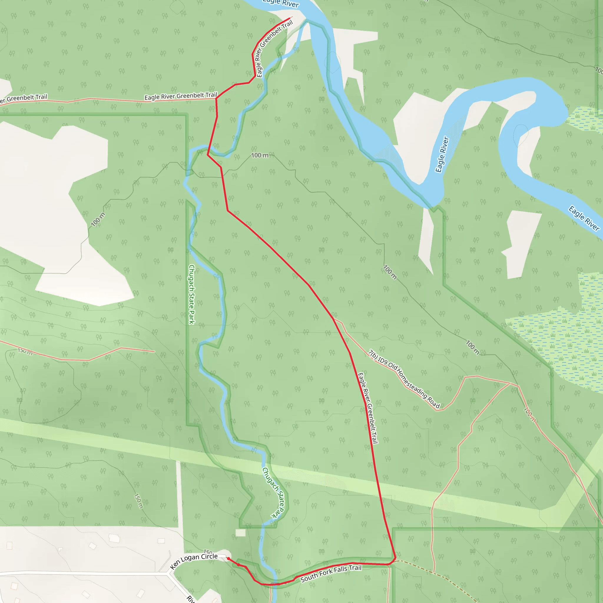 Eagle River via Eagle River Greenbelt Trail mobile static map