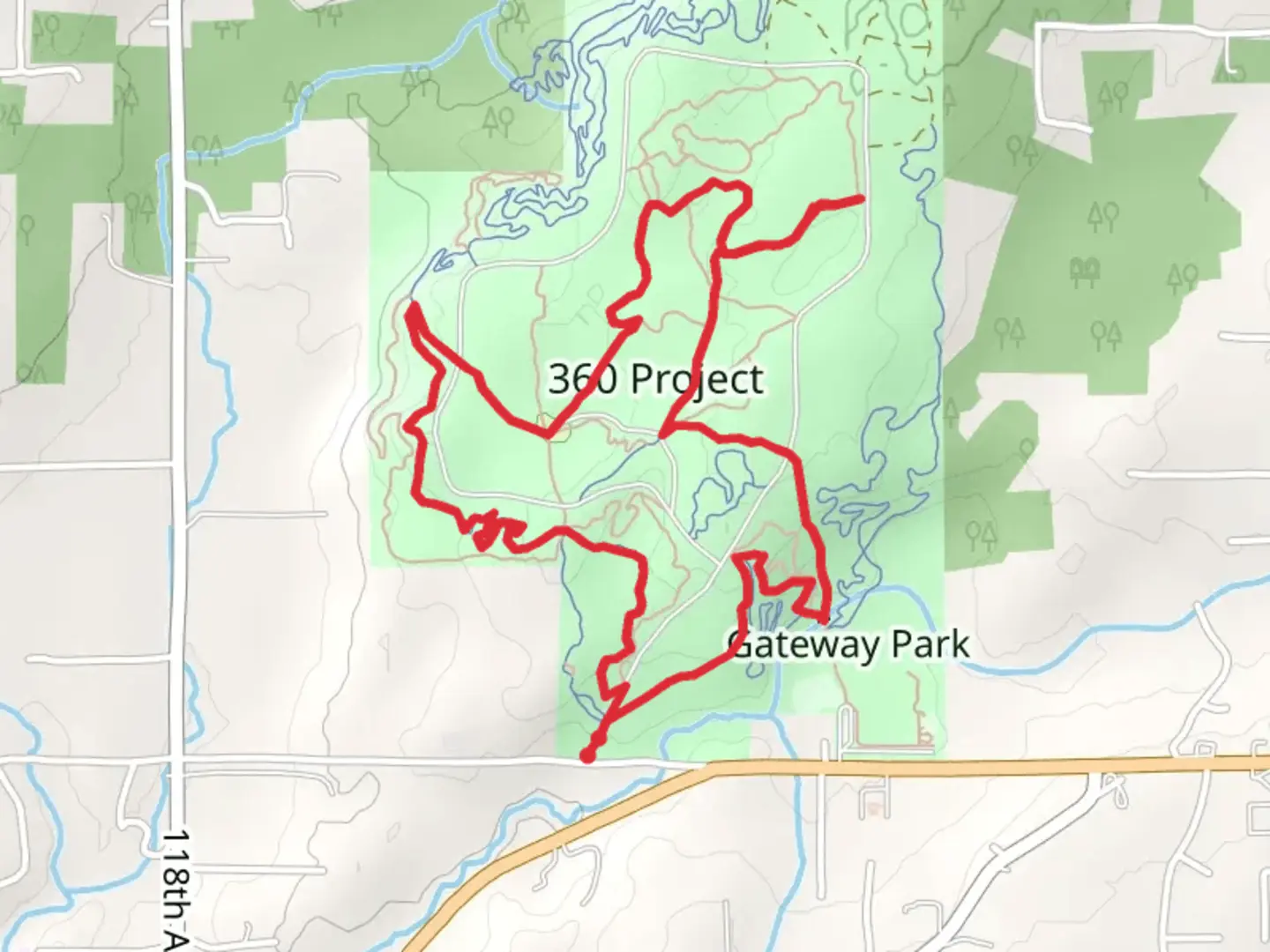 An image depicting the trail Pedestrian Trail and Electric Avenue Loop and its surrounding area.