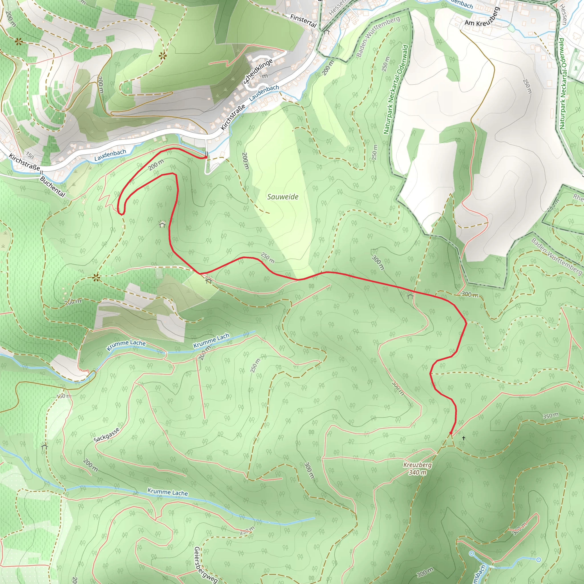 Oberrheingraben and Tiere des Waldes via Burgensteig Bergstrasse mobile static map
