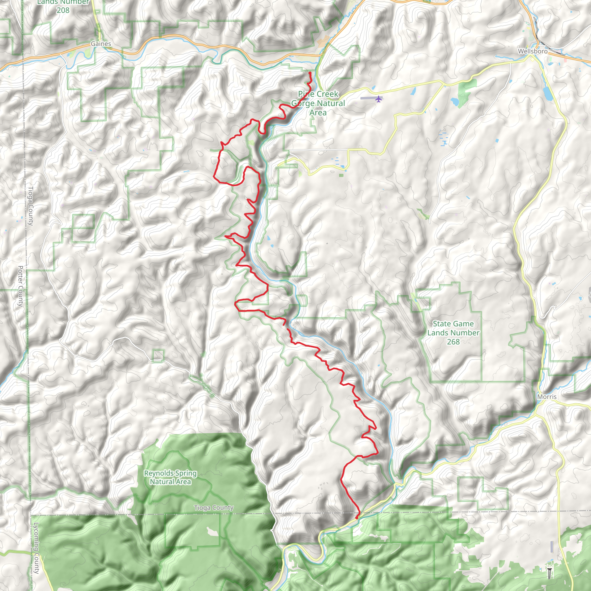 West Rim Trail - Pennsylvania mobile static map