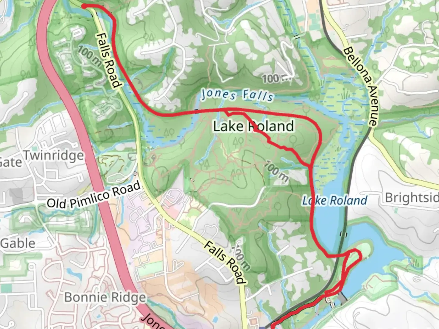 An image depicting the trail Light Rail Boardwalk, Red and Yellow Loop Trail and its surrounding area.