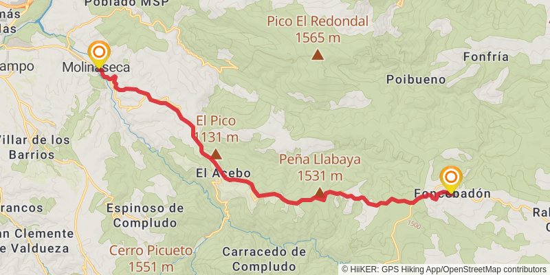 Camino de Santiago Francés stage 28 Map