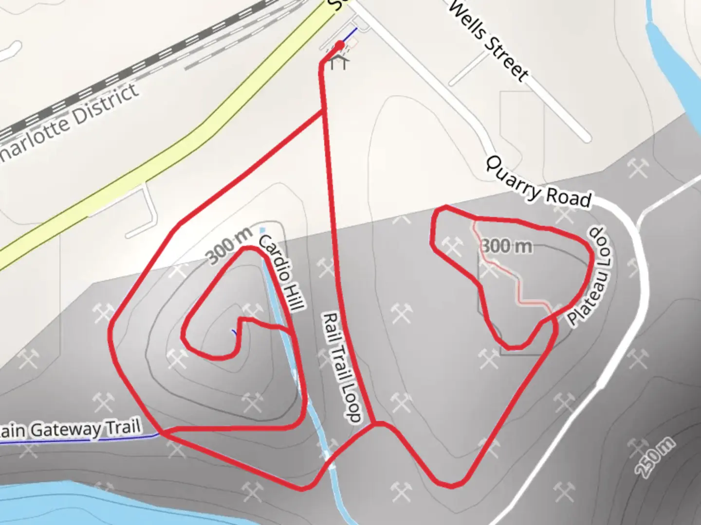 An image depicting the trail Kings Mountain Gateway and Plateau Loop and its surrounding area.