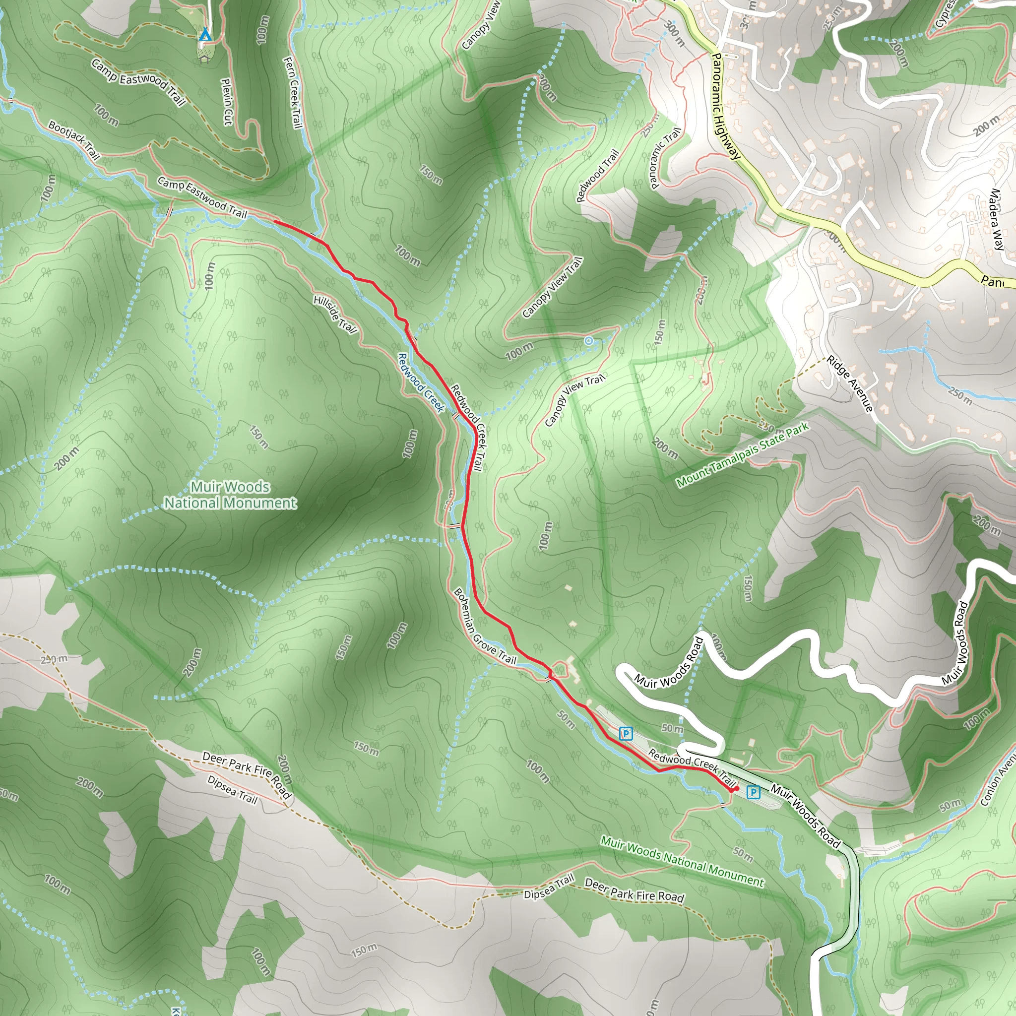 Muir Main Trail mobile static map