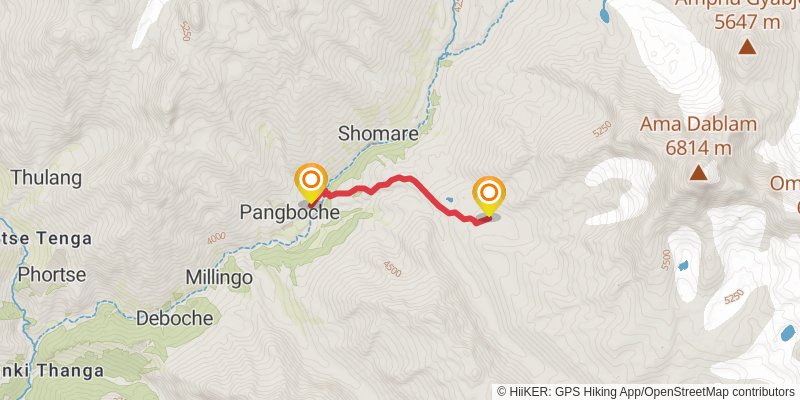 Everest Base Camp 3 Passes Trek spur 3 Map