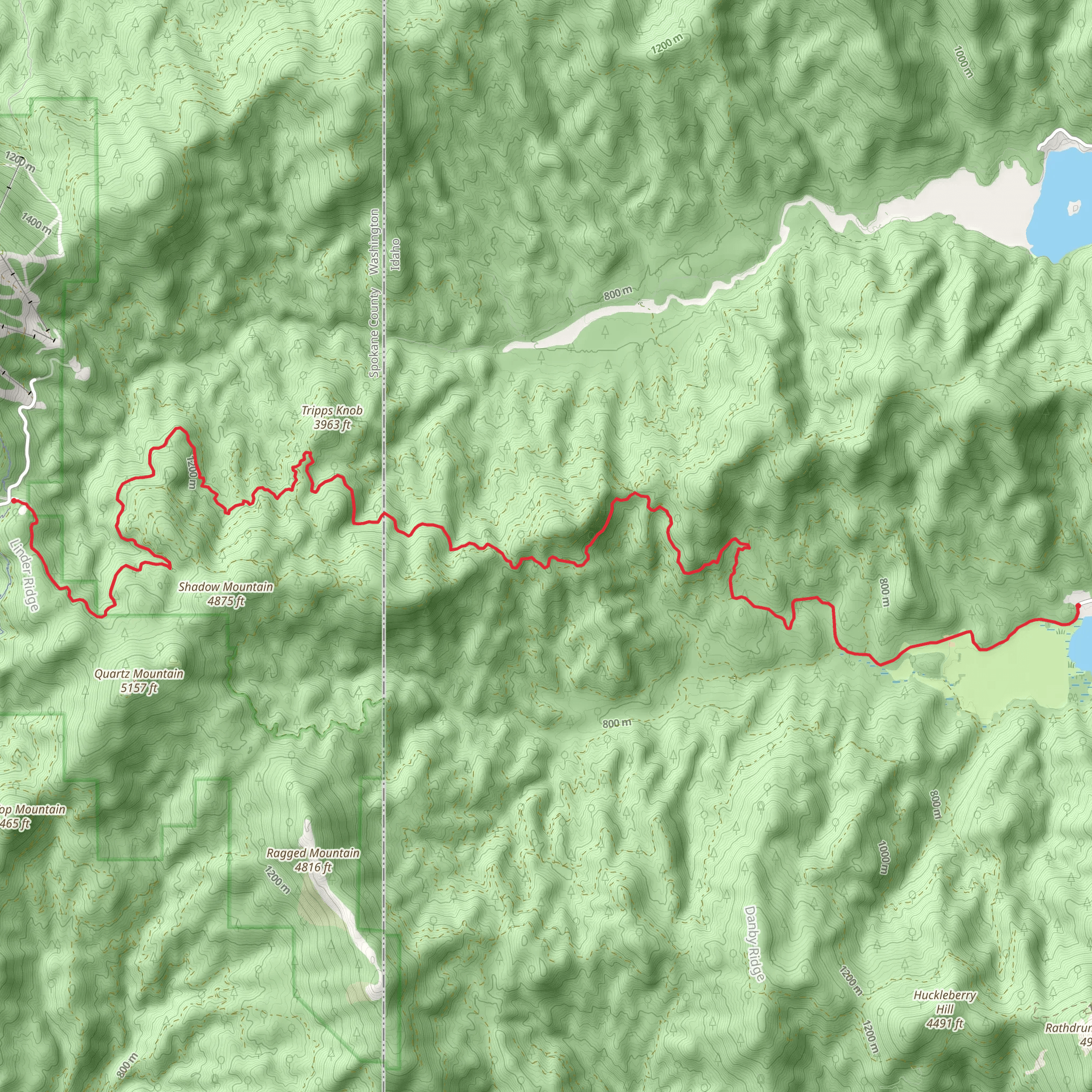 Selkirk Lodge to Twin Lakes mobile static map