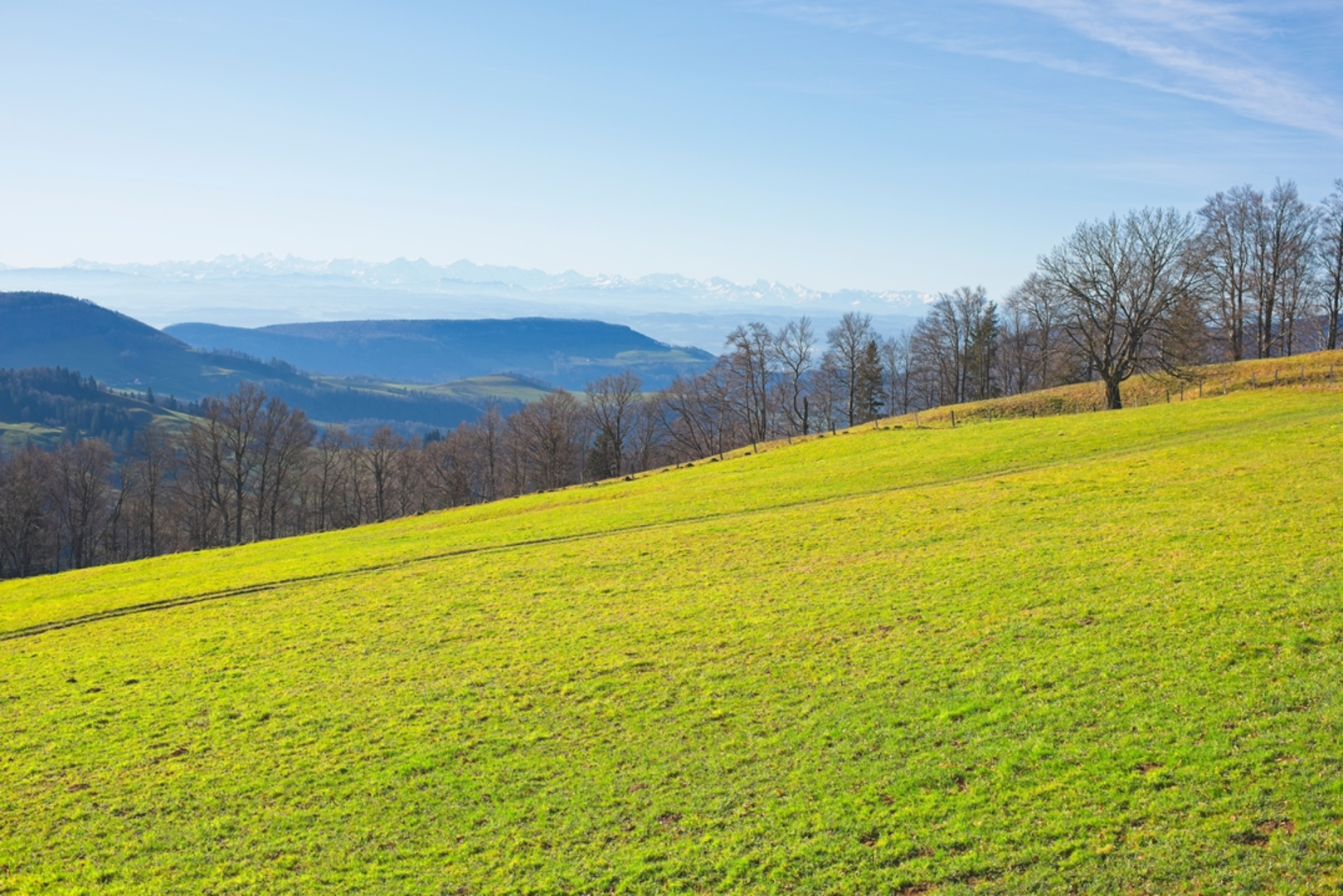 An image depicting the trail Reigoldswil Wasserfallen to Brunnersberg and its surrounding area.