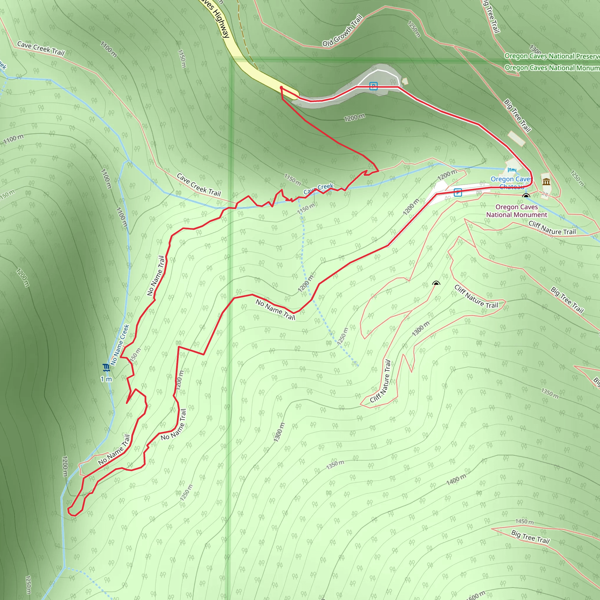 No Name Loop Trail mobile static map