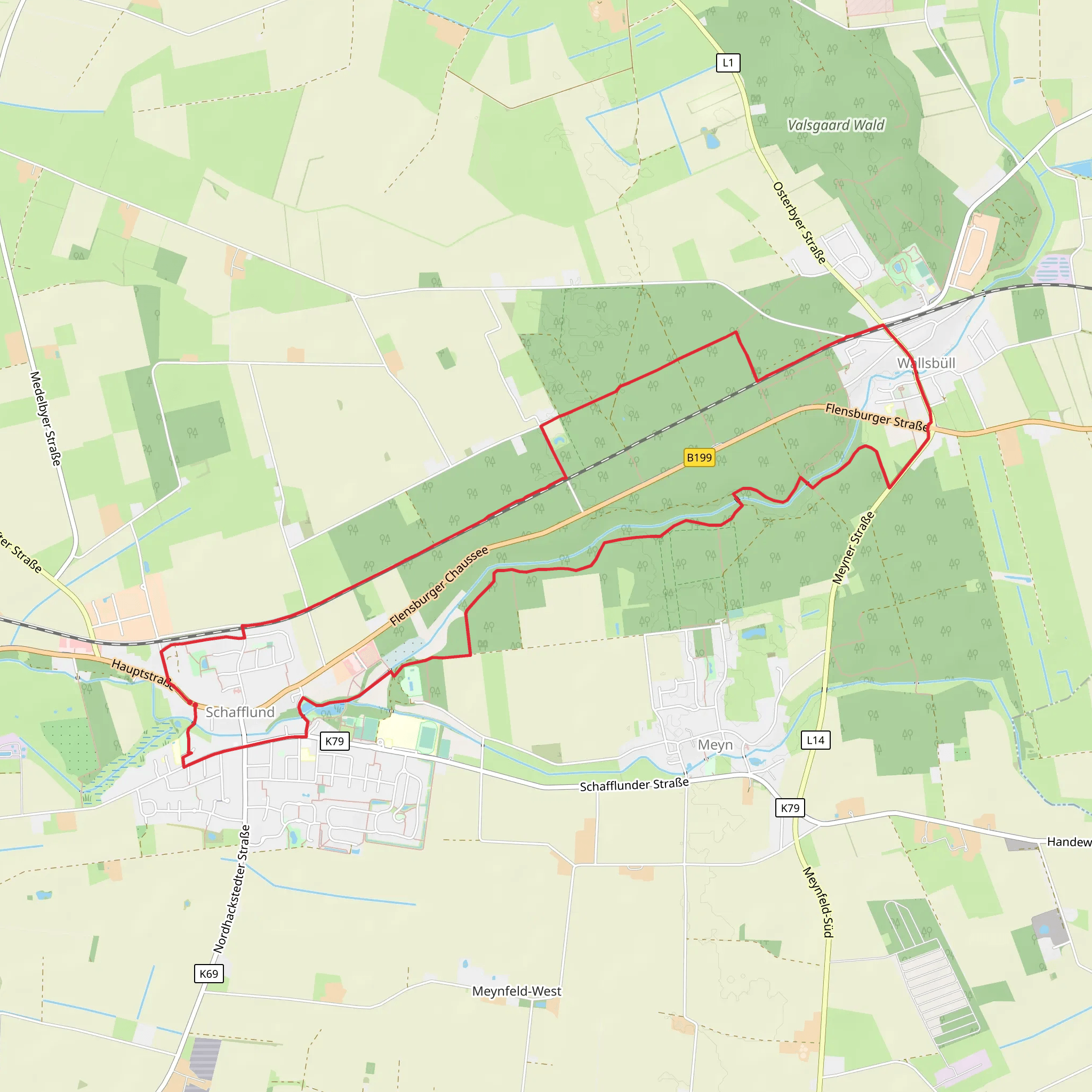 Durch das Urstromtal der Wallsbek Loop mobile static map