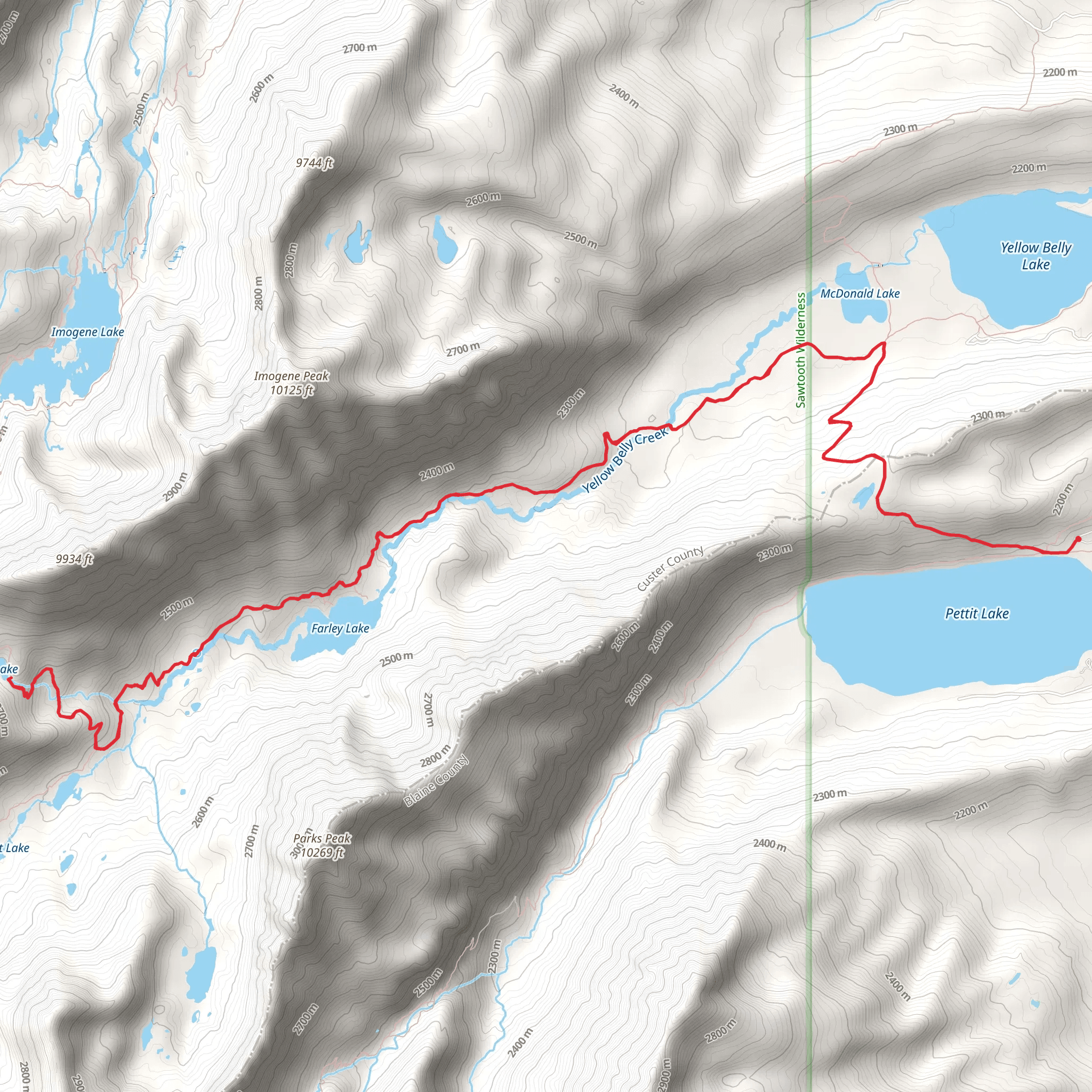 Edith Lake via Yellowbelly Trail mobile static map