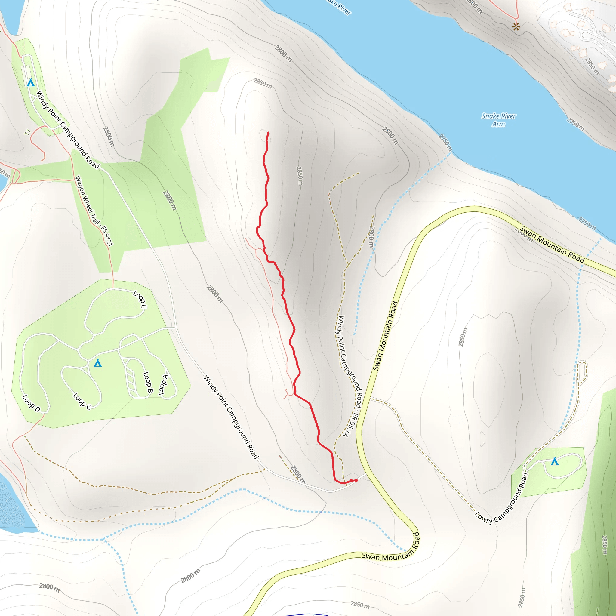 Snake River Lookout from Swan Mountain Road mobile static map