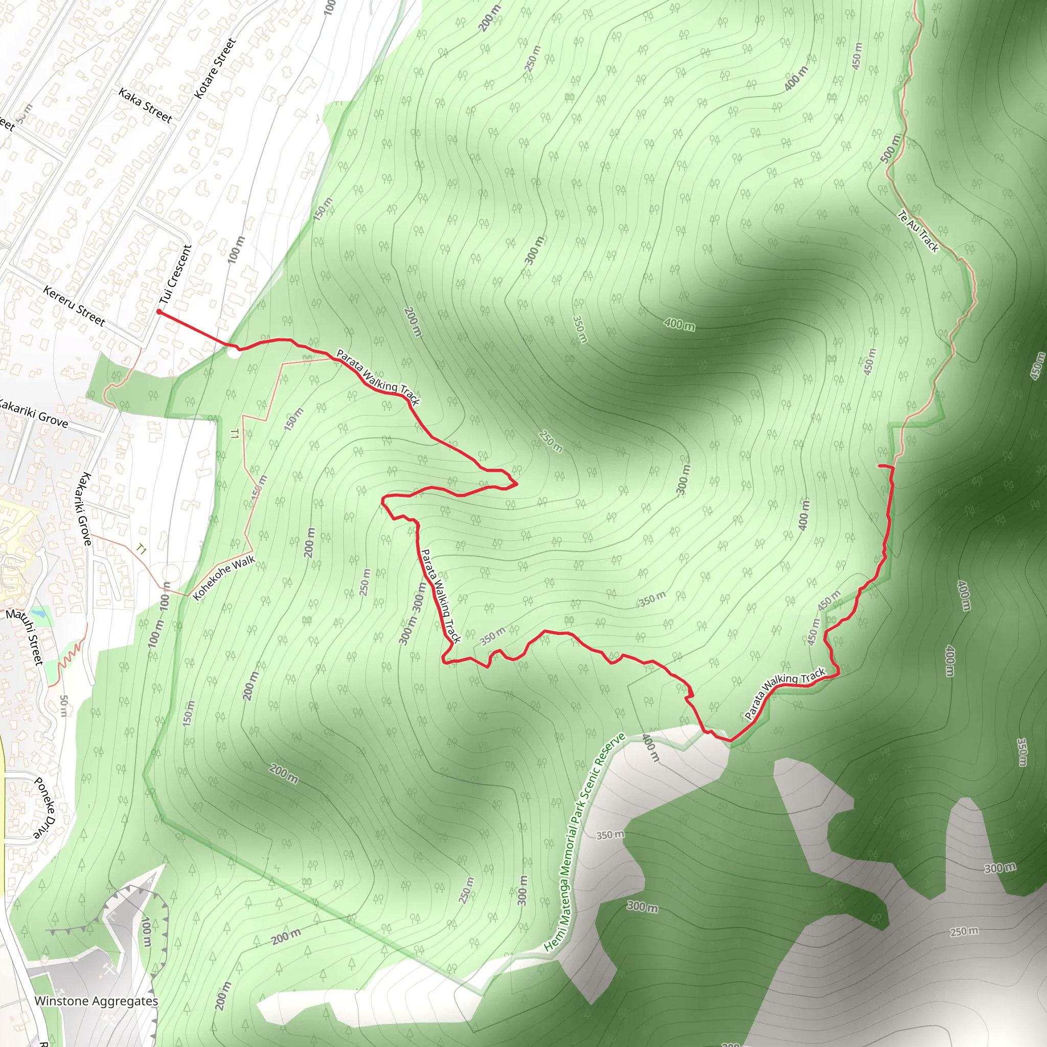 Parata Tramping Track mobile static map