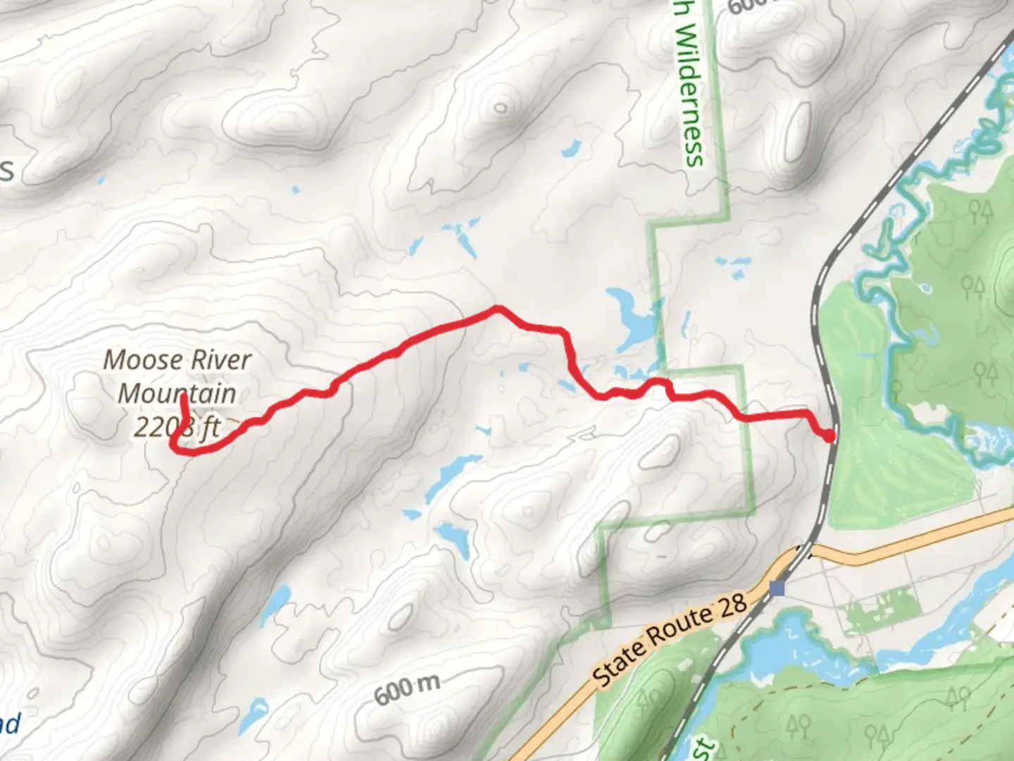 An image depicting the trail Moose River Mountain Trail and its surrounding area.