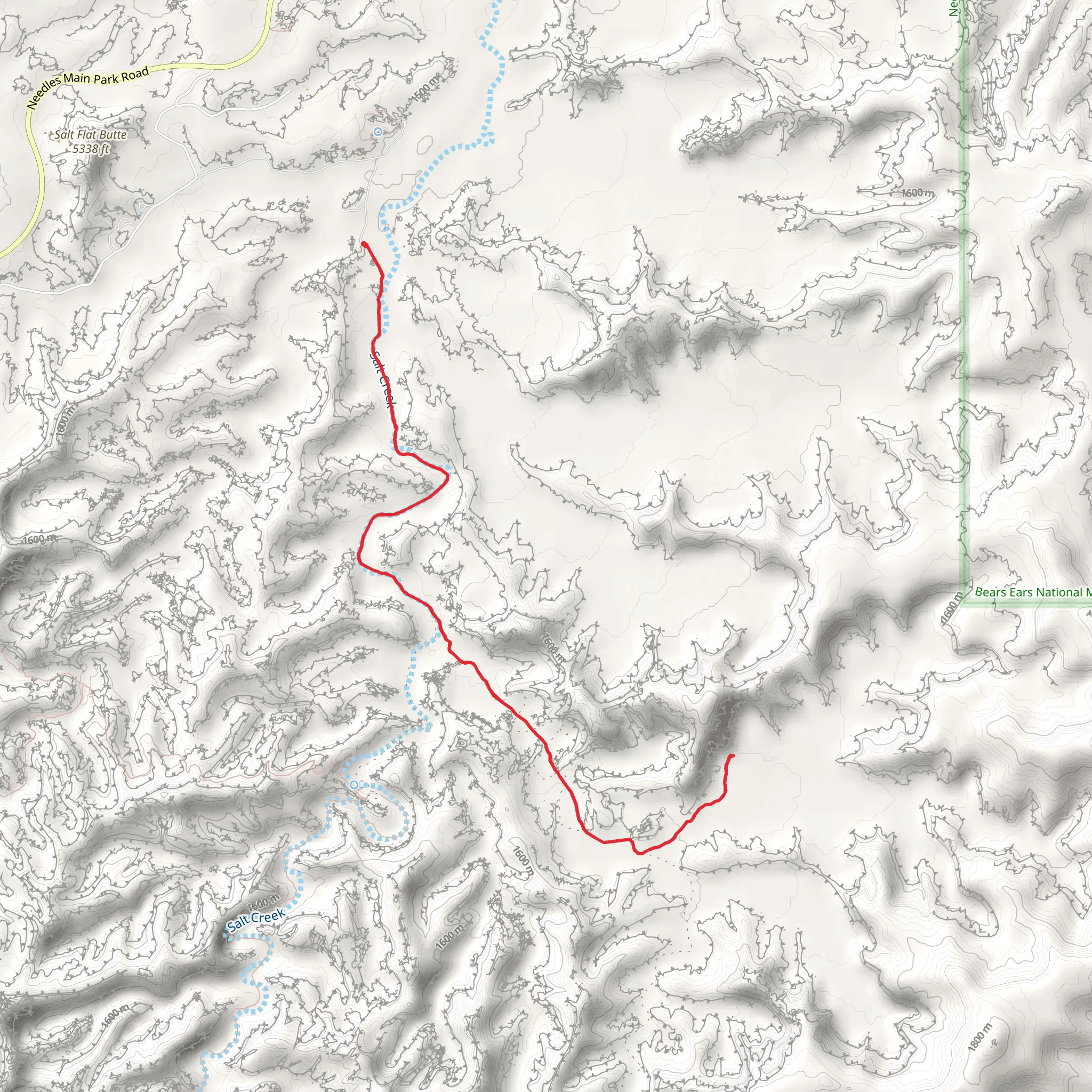 Tower Ruins Road via Salt Creek Road Trail mobile static map