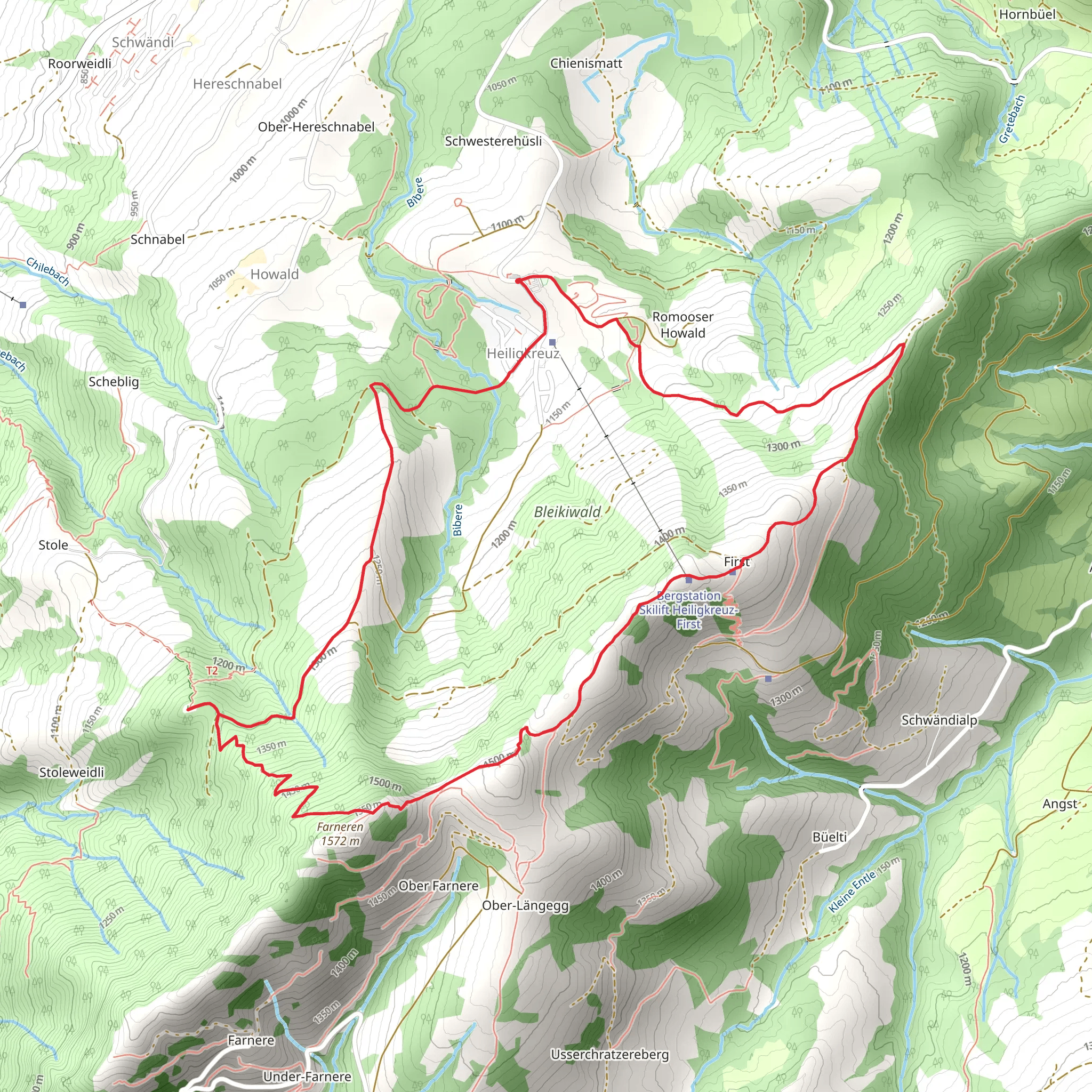 Rundwanderung Heiligkreuz - First - Farnere - Heiligkreuz mobile static map