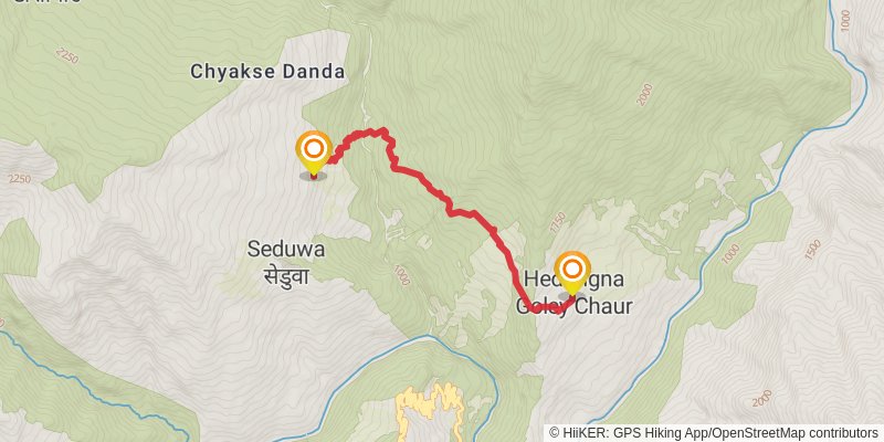 Great Himalayan Trail stage 14 Map