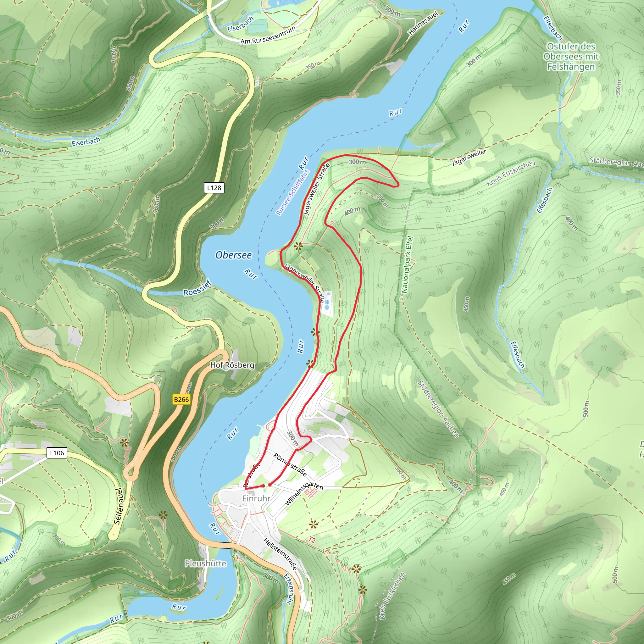 Obersee and Schuetzengraben via Katzensteinerweg mobile static map