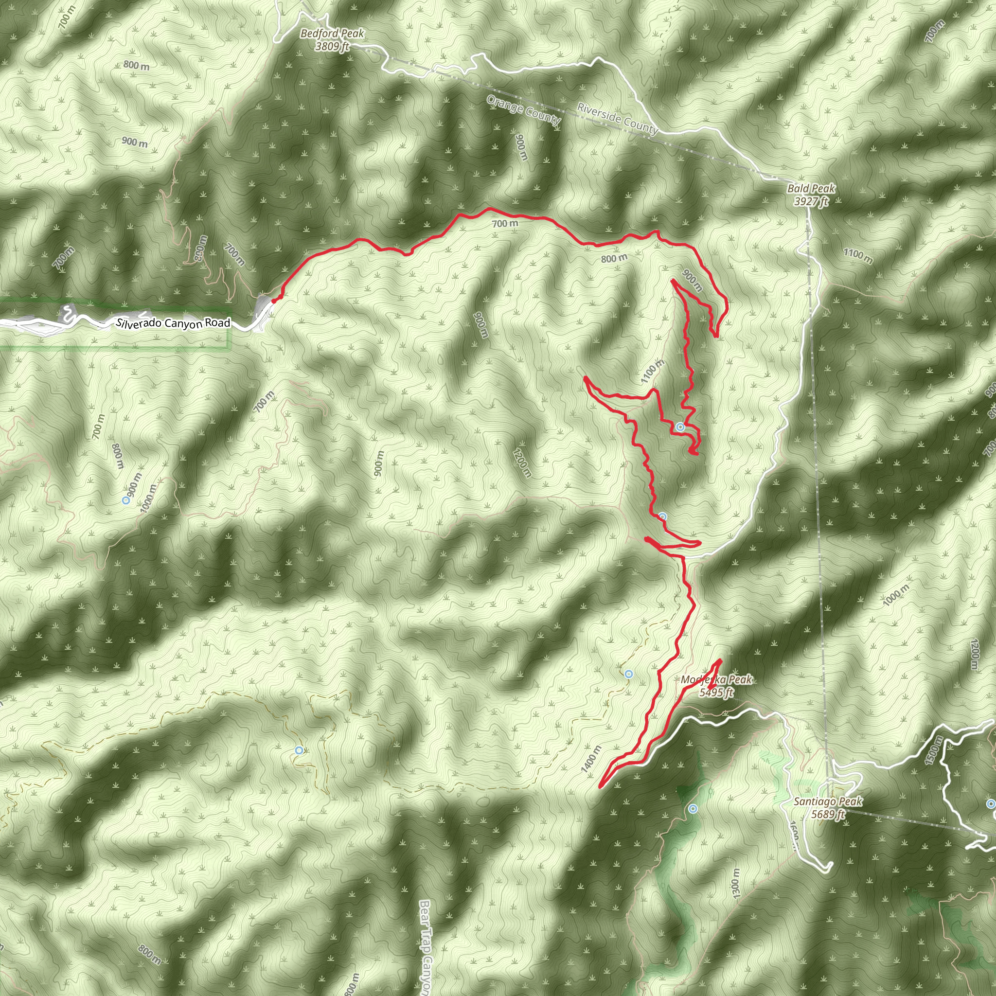 Modjeska Peak mobile static map