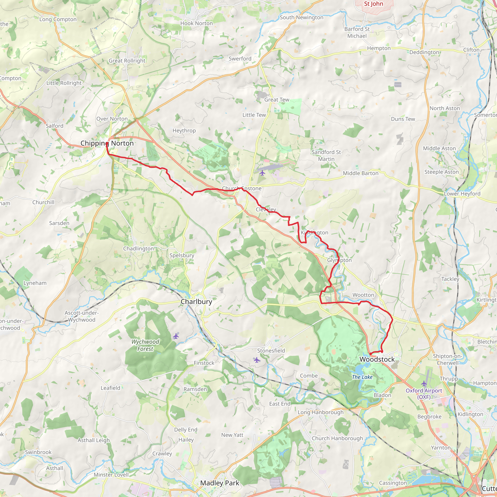 Glyme Valley Way mobile static map