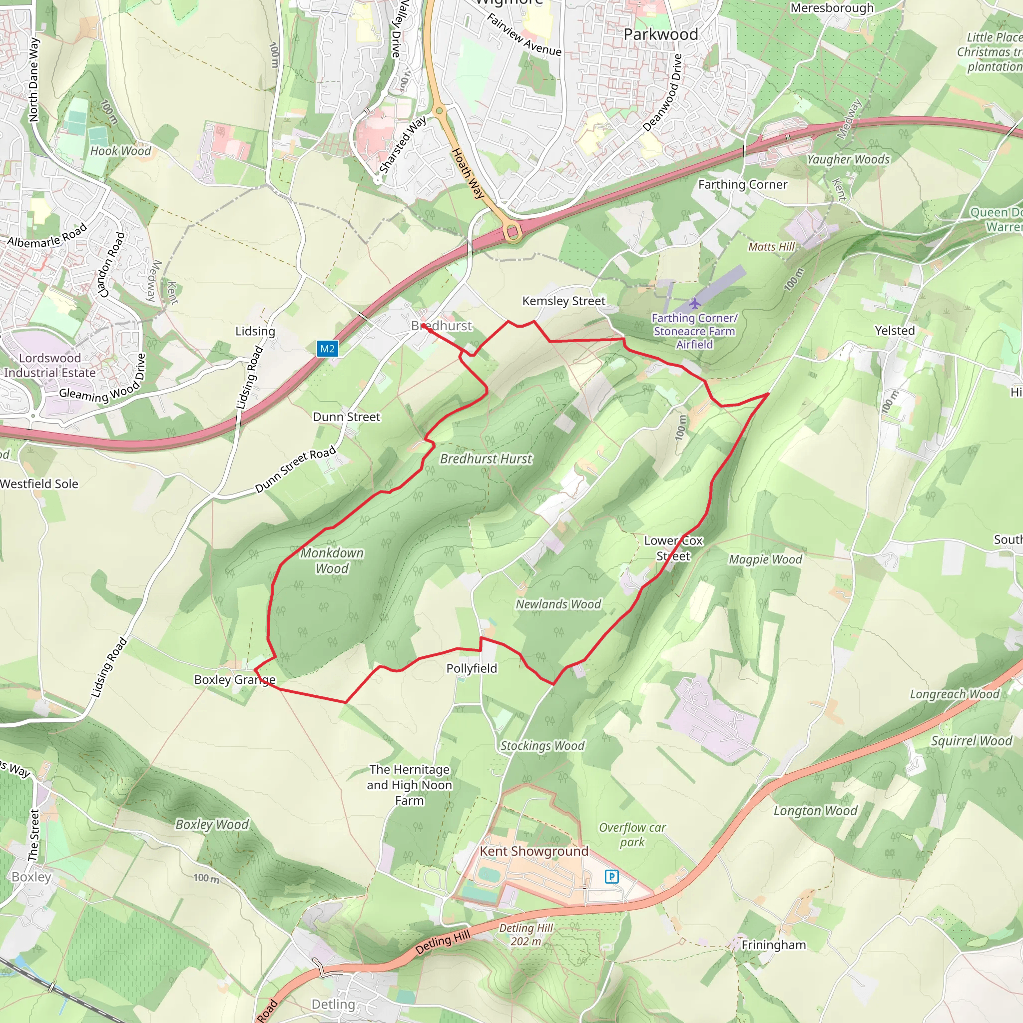 Monkdown Wood, Newlands Wood and Magpie Wood mobile static map
