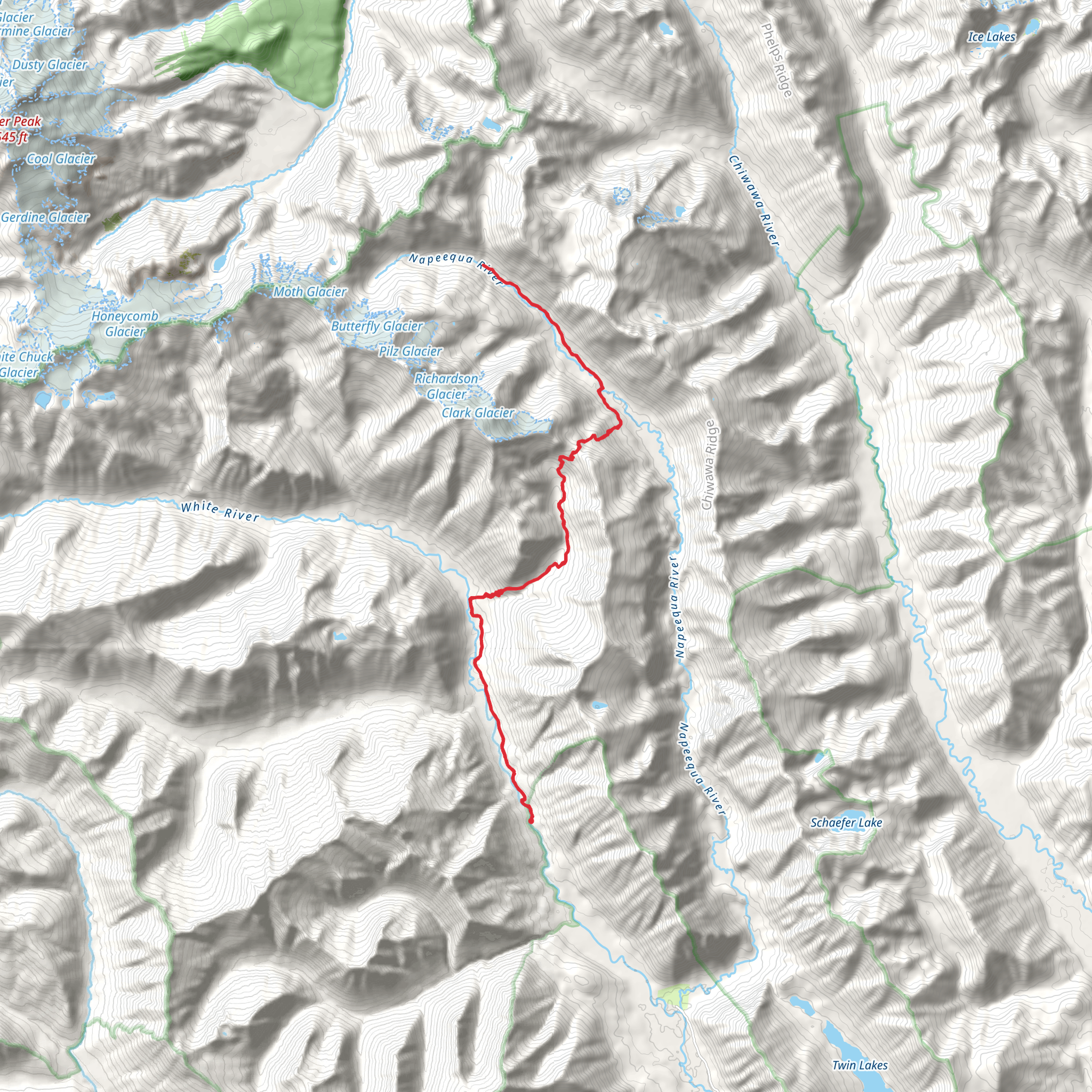 Boulder Pass via White River Trail mobile static map