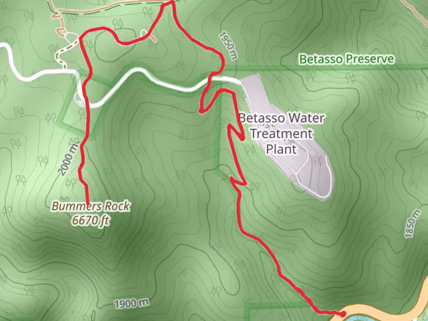 An image depicting the trail Bummers Rock and Betasso Link Trail and its surrounding area.