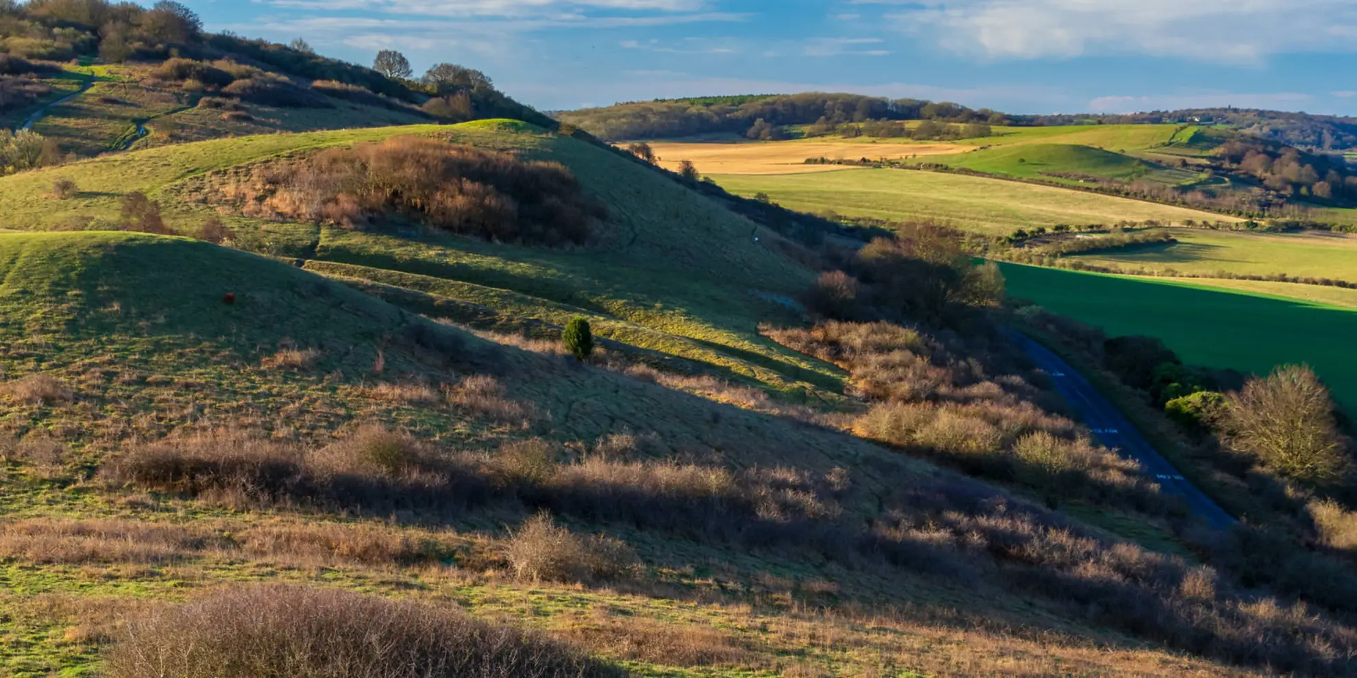 An image depicting the trail Ivinghoe Beacon from the Ashridge Estate and its surrounding area.