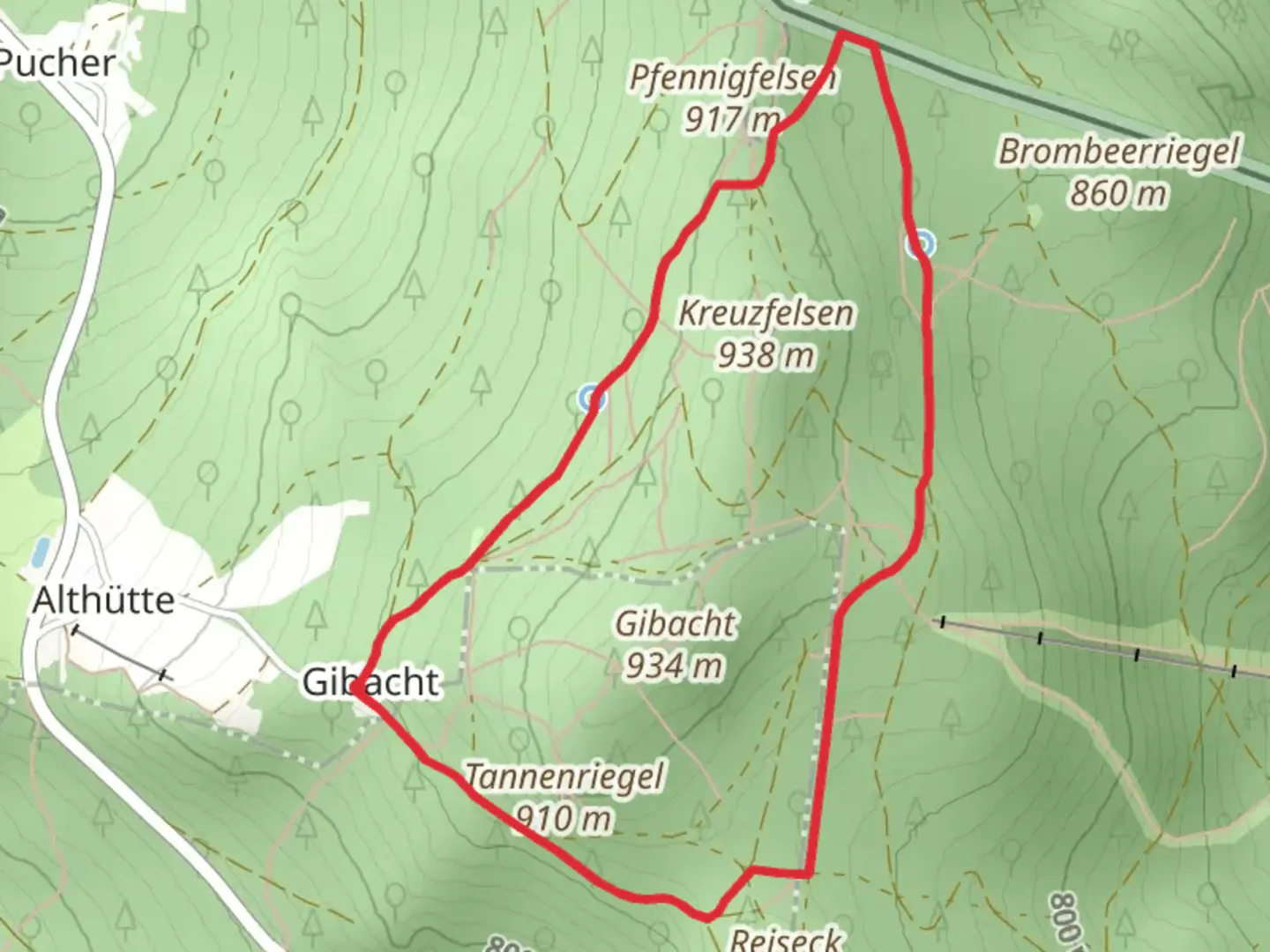 An image depicting the trail Rundwanderweg Gibacht and its surrounding area.