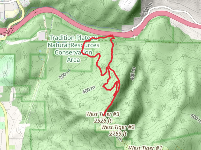 Cable Line Trail and West Tiger 3 Trail