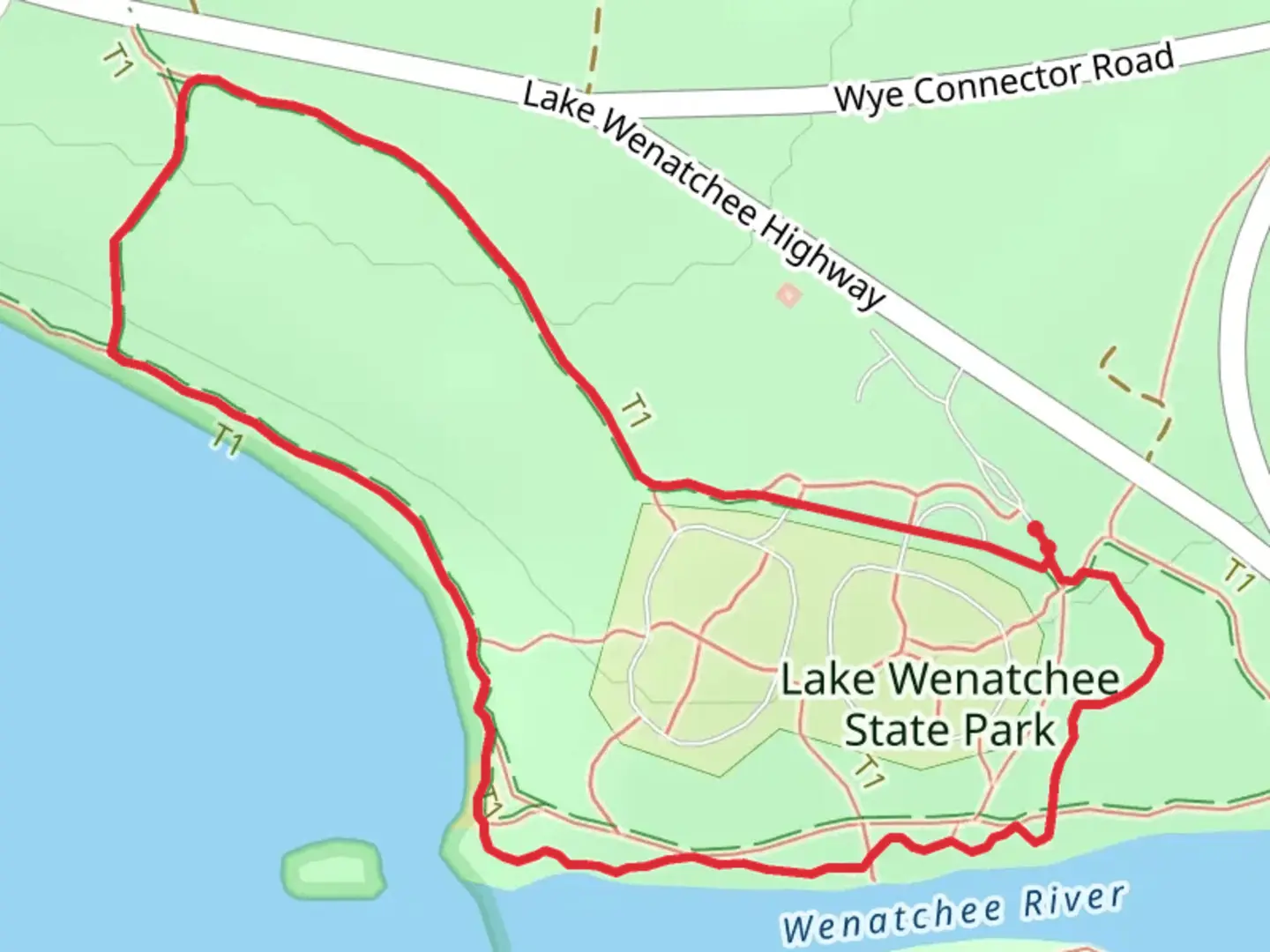 An image depicting the trail North Lake Loop Trail - Lake Wenatchee State Park and its surrounding area.