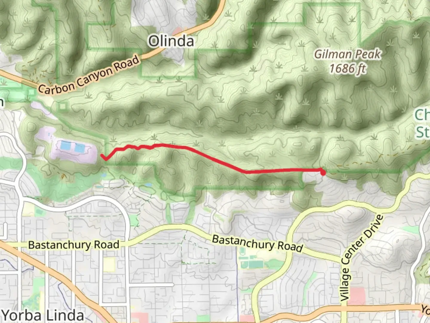 An image depicting the trail South Ridge Trail and Diemer Trail and its surrounding area.