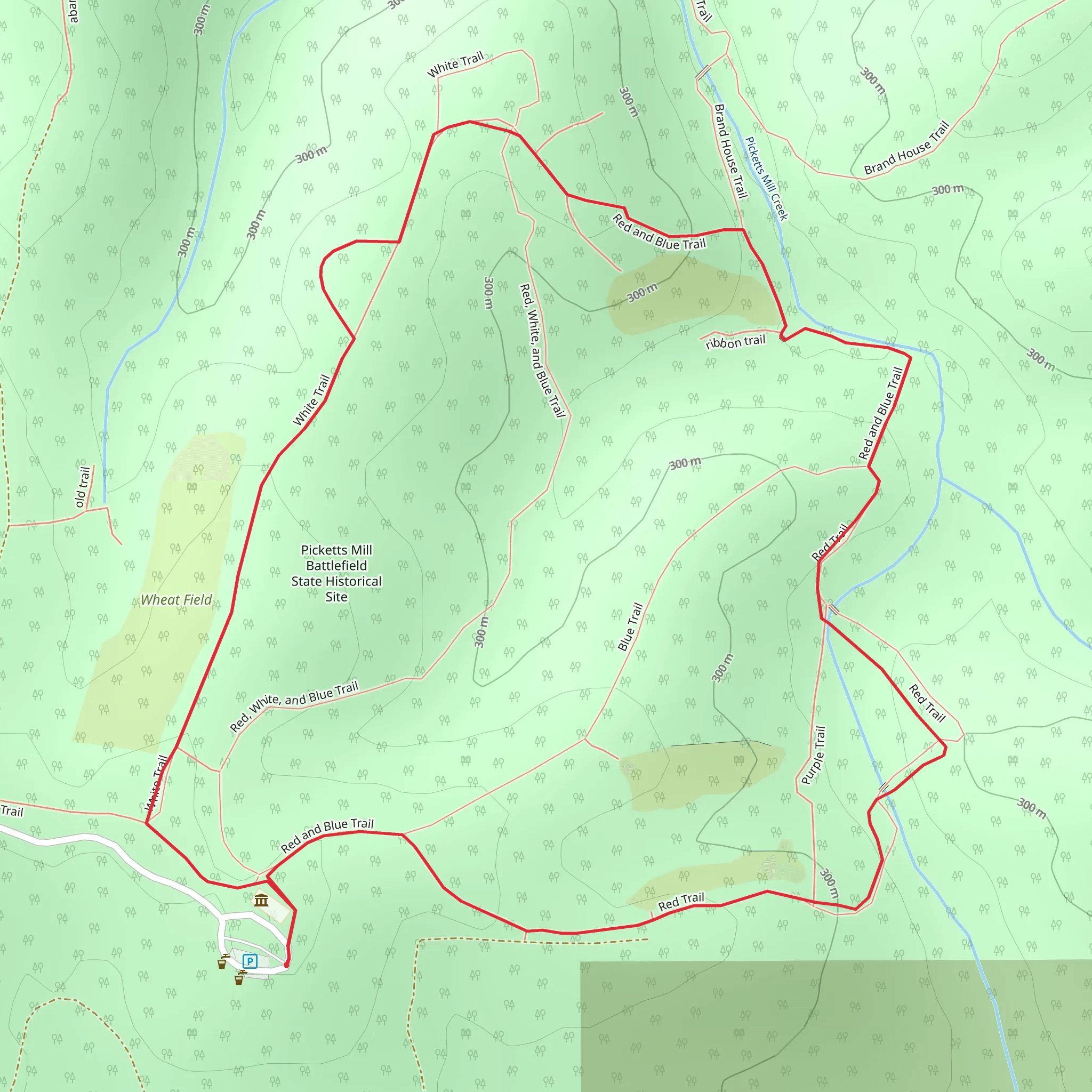 Picketts Mill Battlefield State Historical Site Loop mobile static map