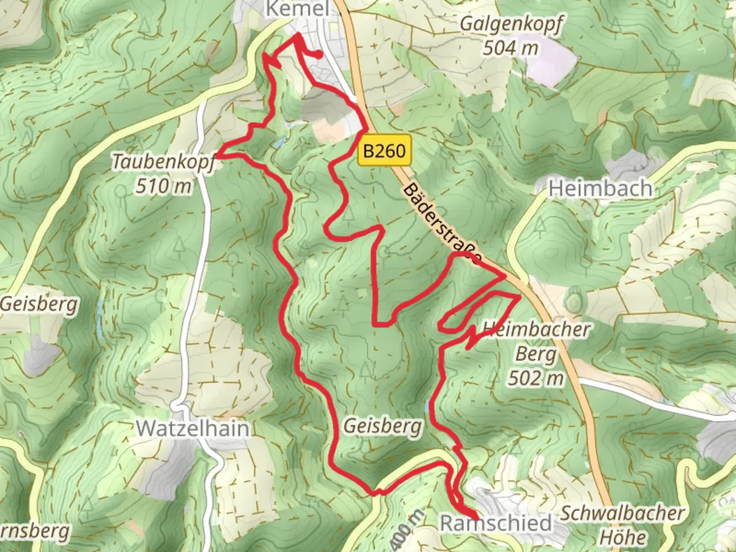 An image depicting the trail Kemel Loop and its surrounding area.