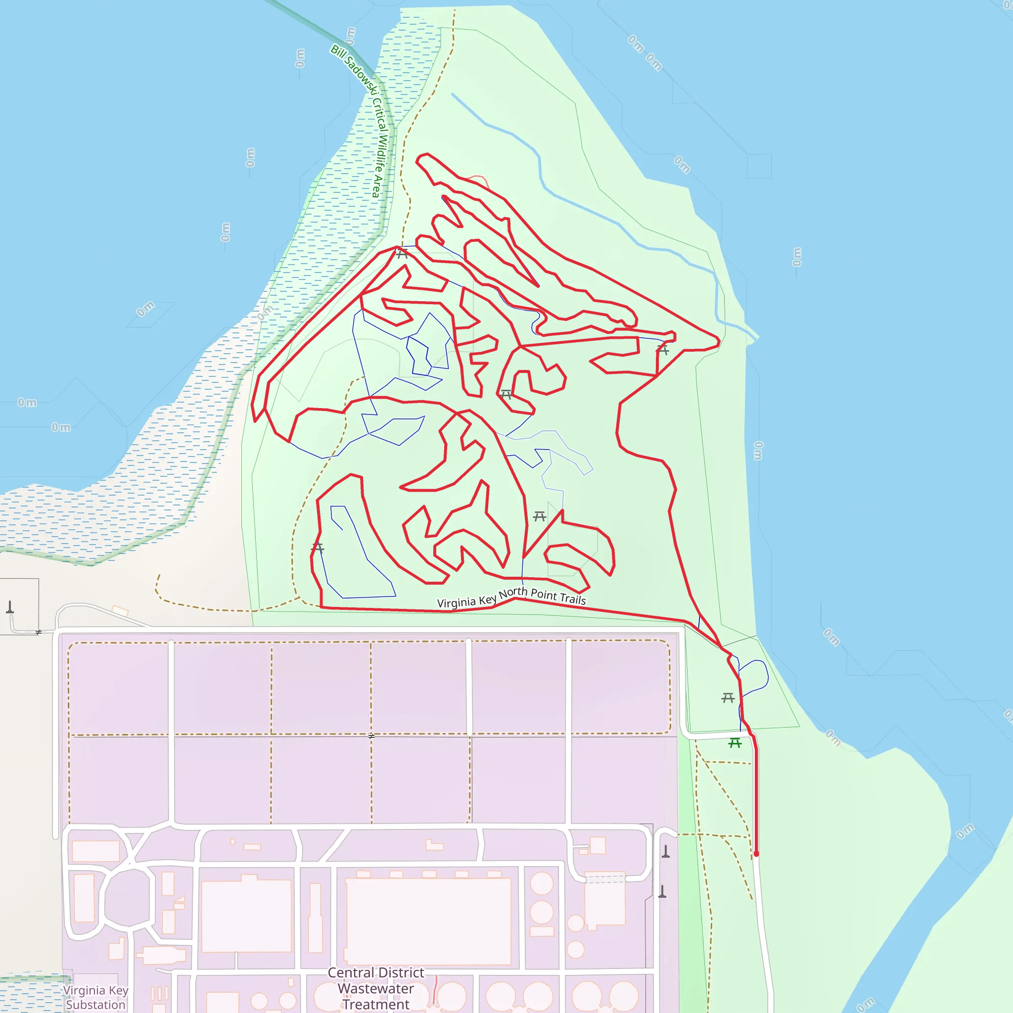 Virginia Key North Point Loop Trail mobile static map