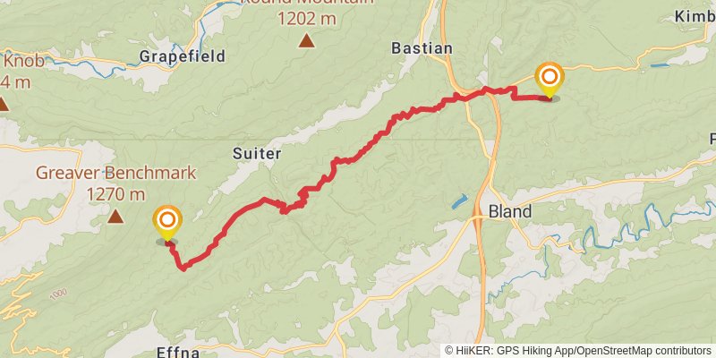 Appalachian Trail stage 62 Map