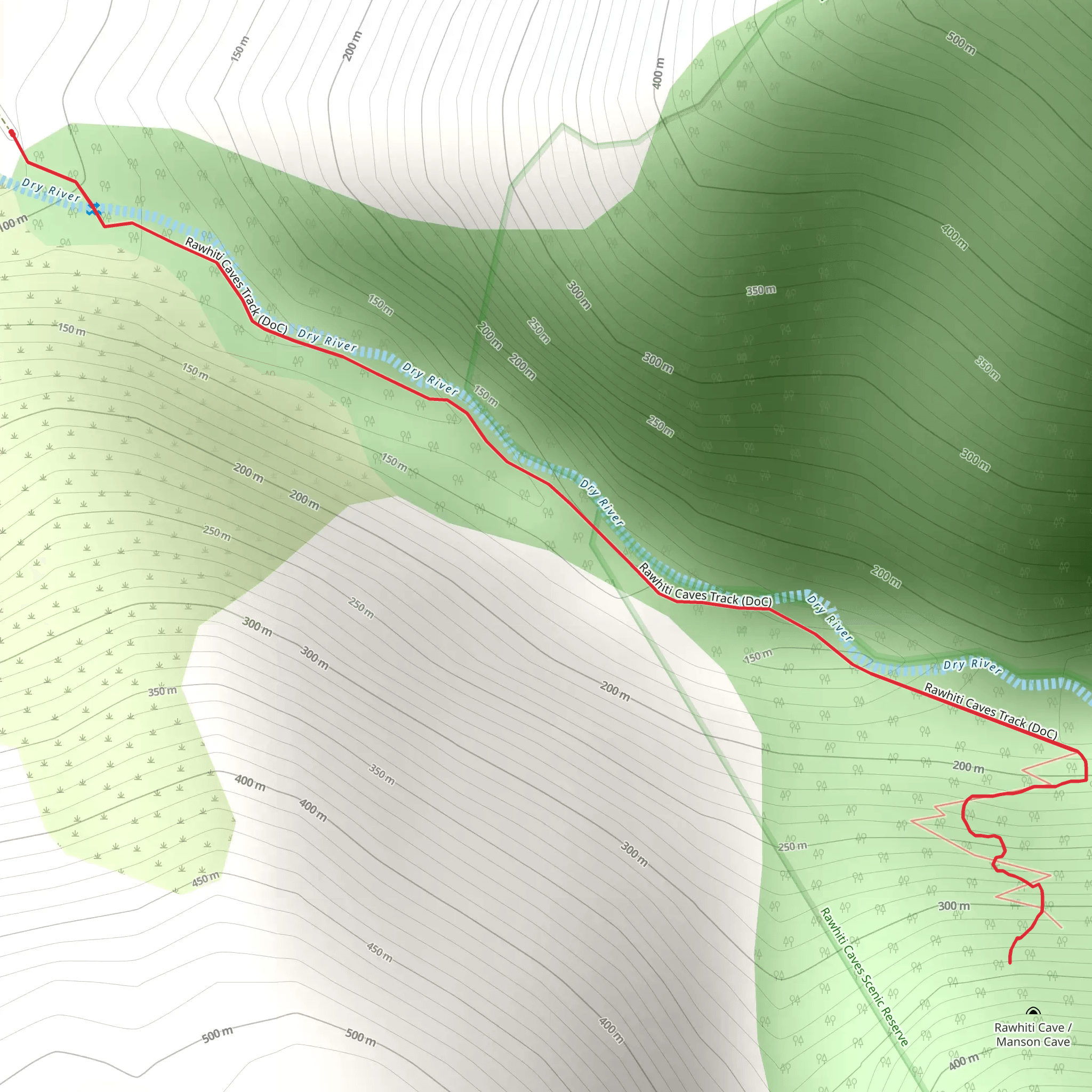 Rawhiti Cave Track mobile static map