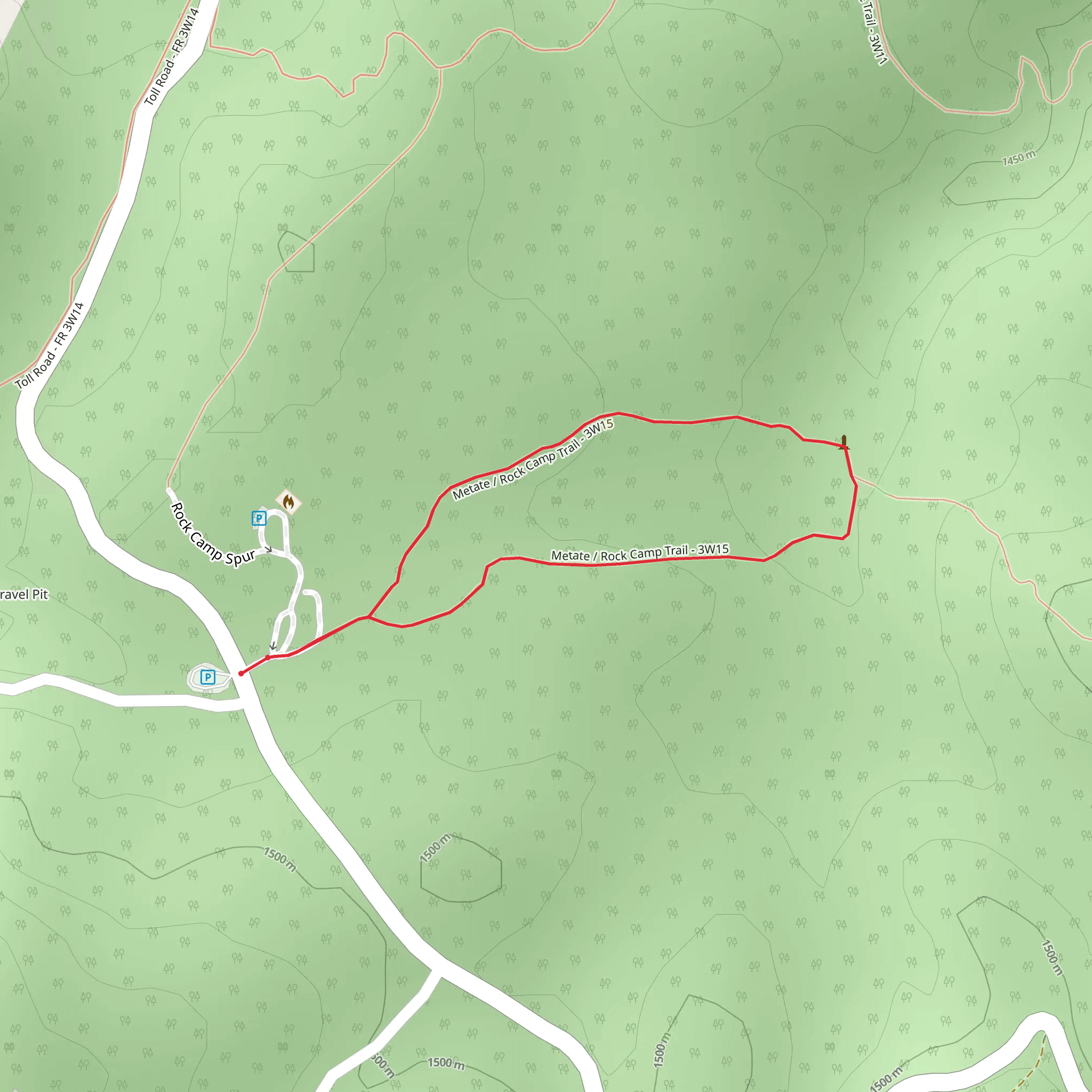 Metate - Rock Camp Loop Trail mobile static map