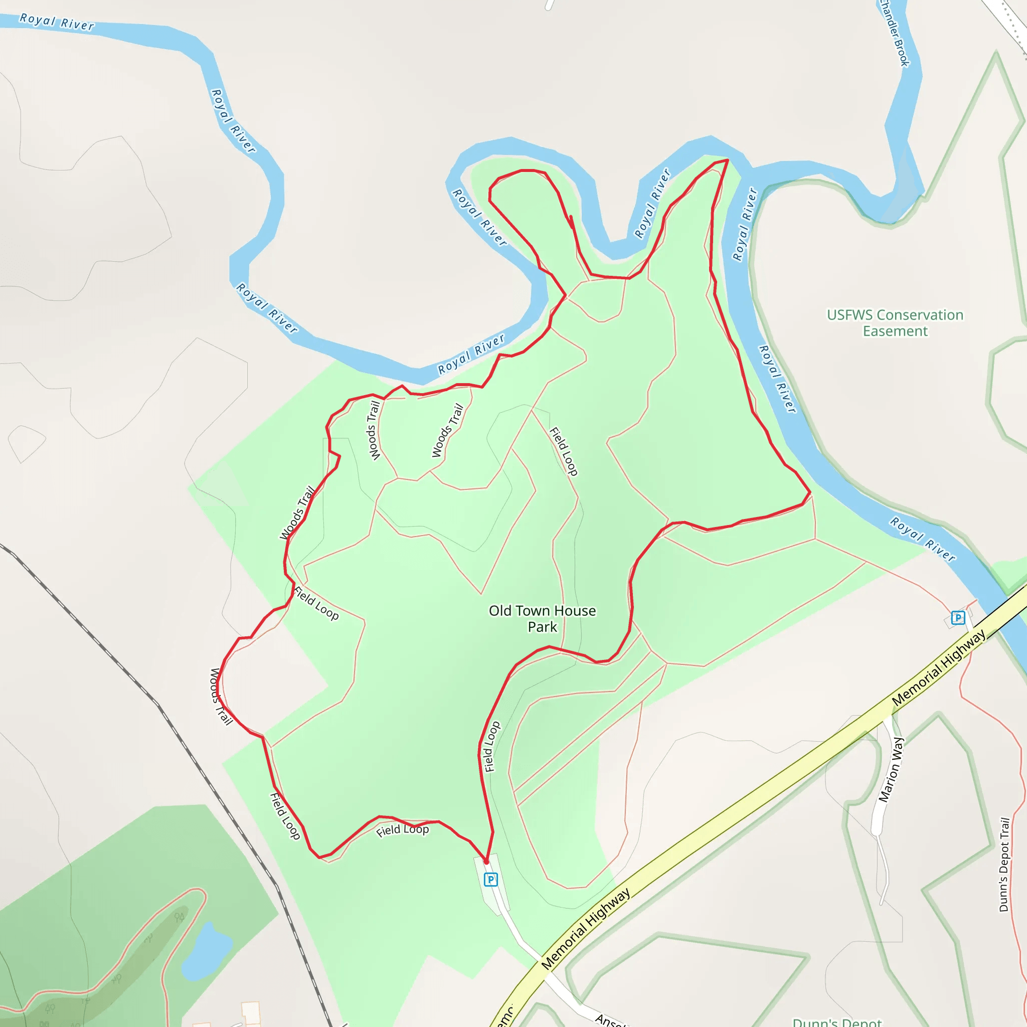 Royal River Loop mobile static map