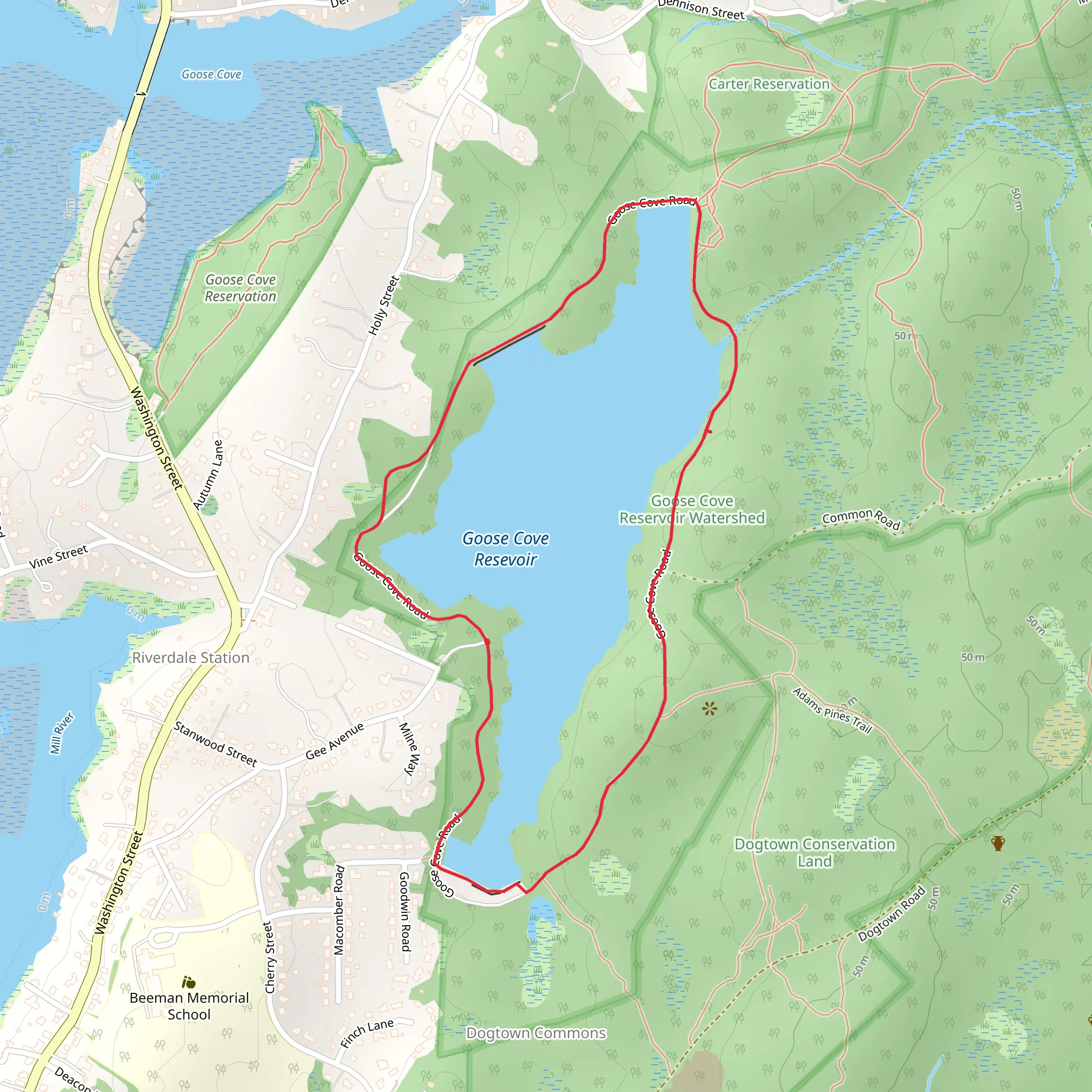 Goose Cove Resevoir Loop mobile static map
