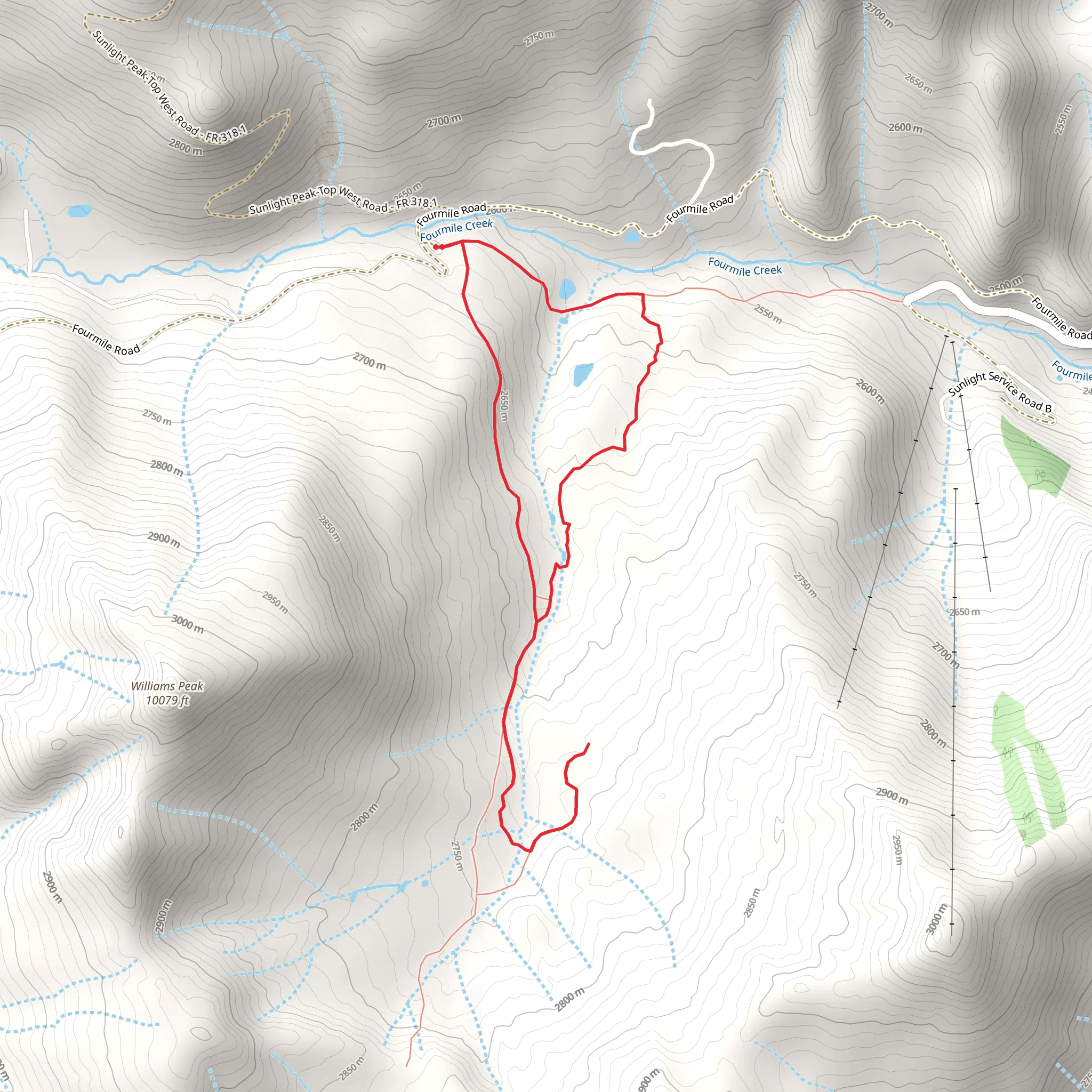 Fourmile Creek Loop mobile static map