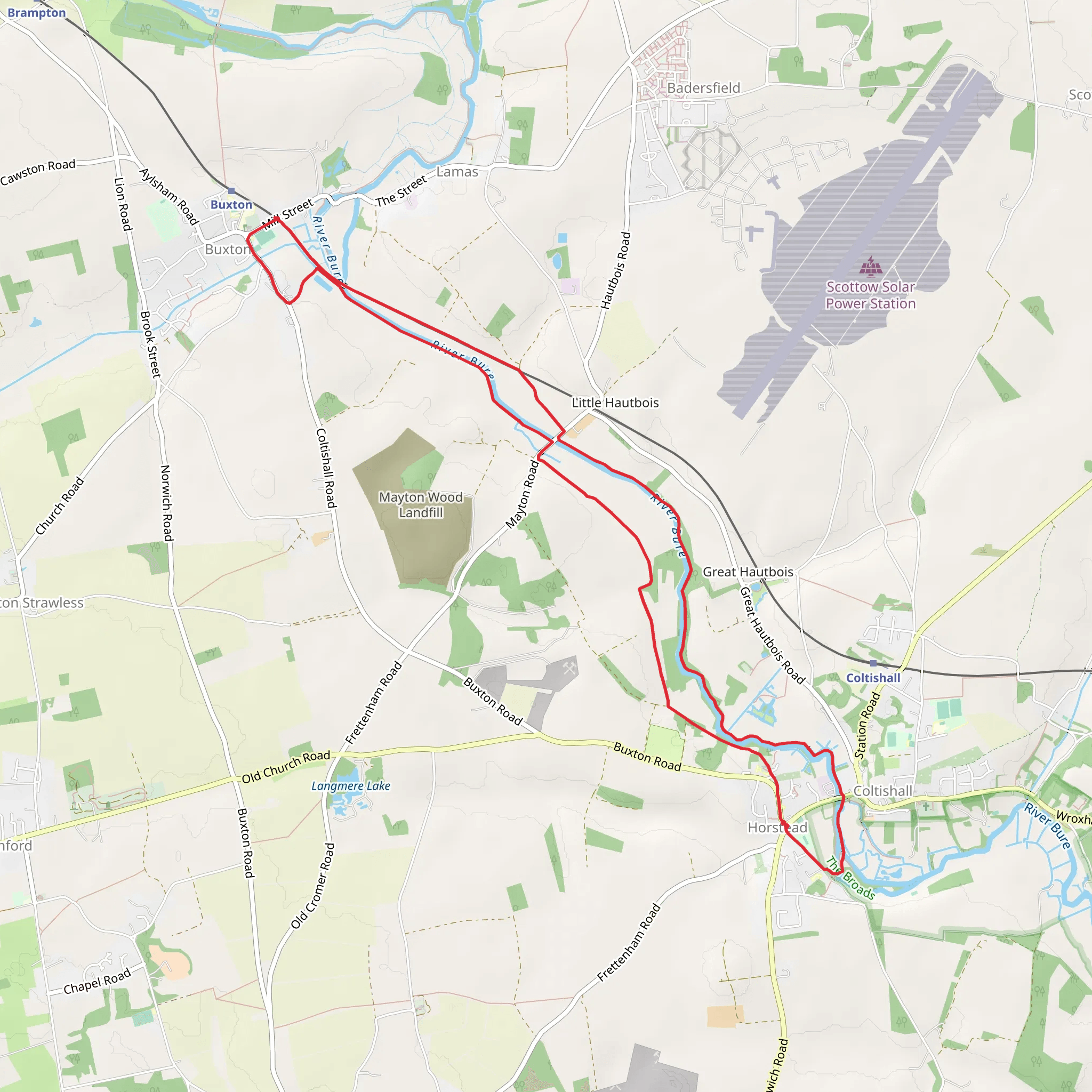 River Bure Loop - Horstead with Stanninghall mobile static map