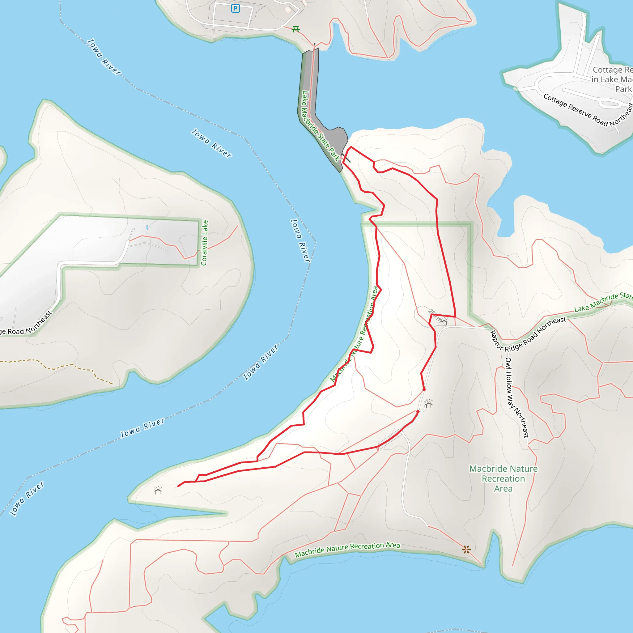 Raptor Ridge Road Northeast Overlook Iowa River mobile static map