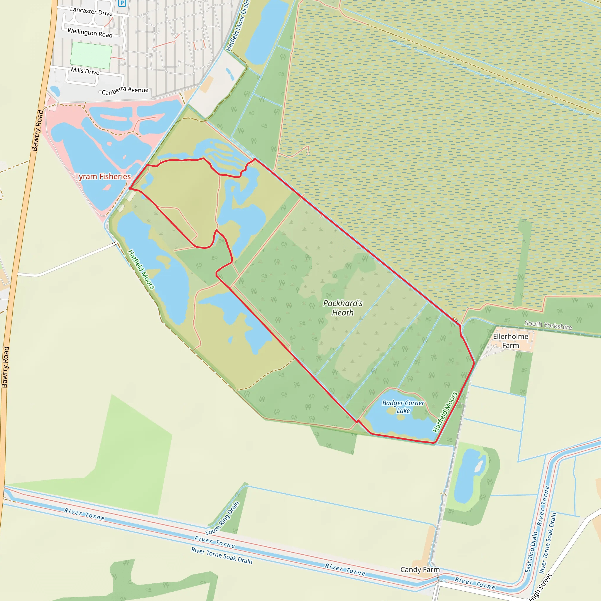 Hatfield Moors Short Loop mobile static map