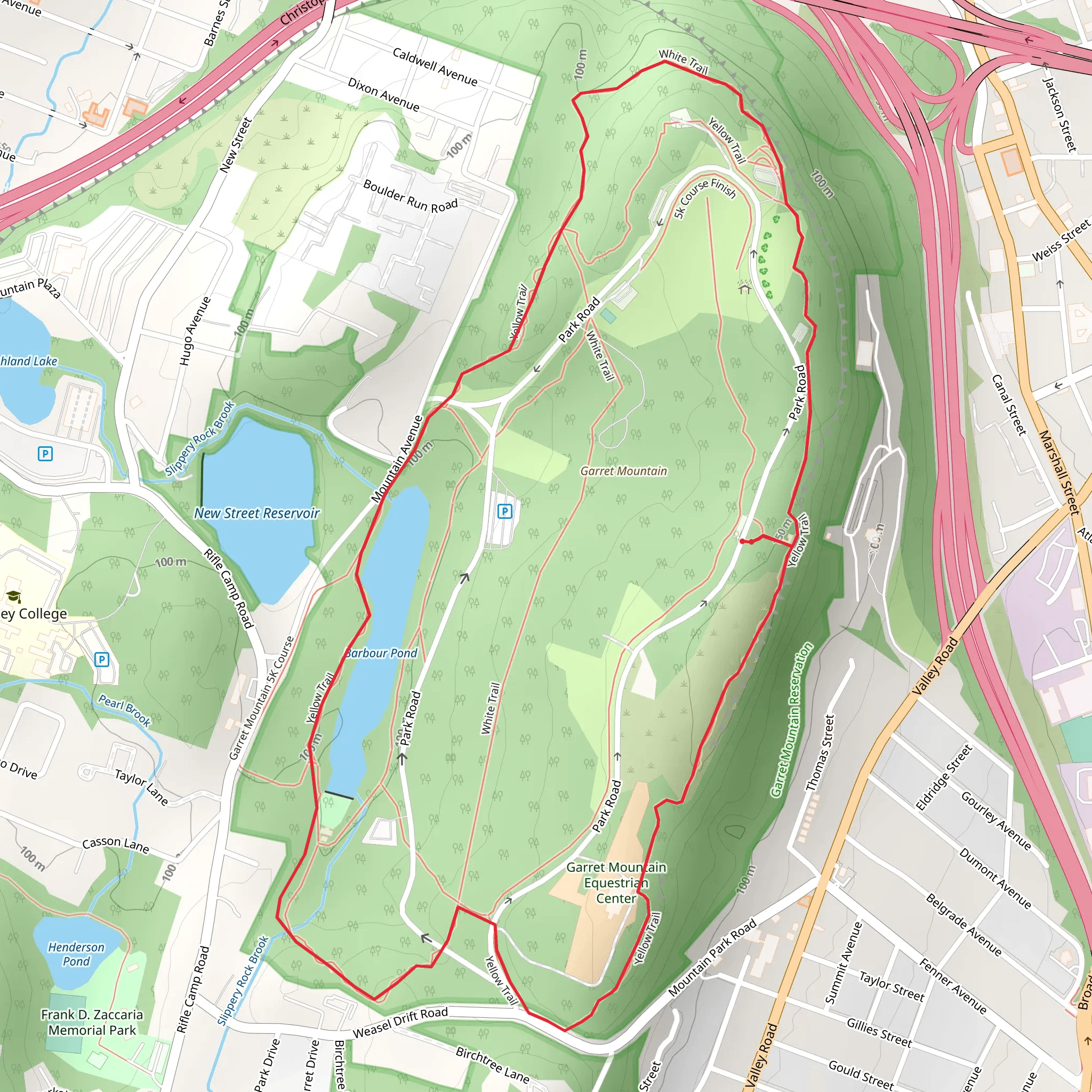 Garret Mountain - Barbour Pond Loop mobile static map